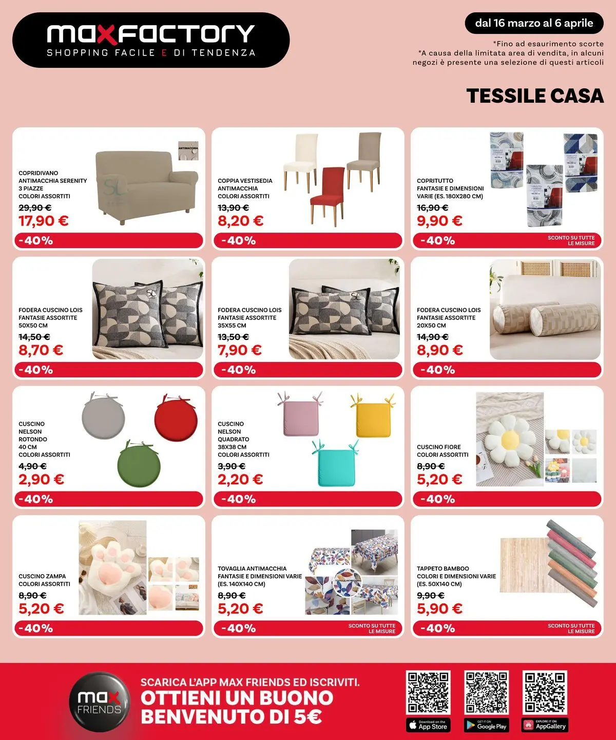Nuovo Max Factory - Offerte di primavera dal 15/03/2026 > offerte anteprima 🛍️ | Pagina: 20 | Prodotti: Copridivano, The, Cuscino, Tappeto