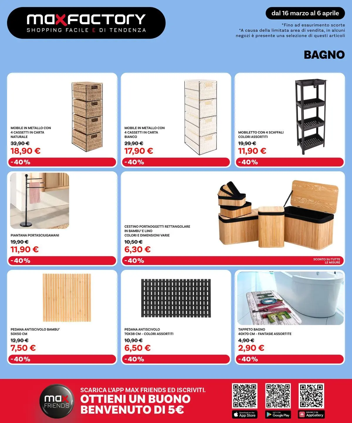 Nuovo Max Factory - Offerte di primavera dal 15/03/2026 > offerte anteprima 🛍️ | Pagina: 22 | Prodotti: Mobile, Bagno, Cestino, Tappeto