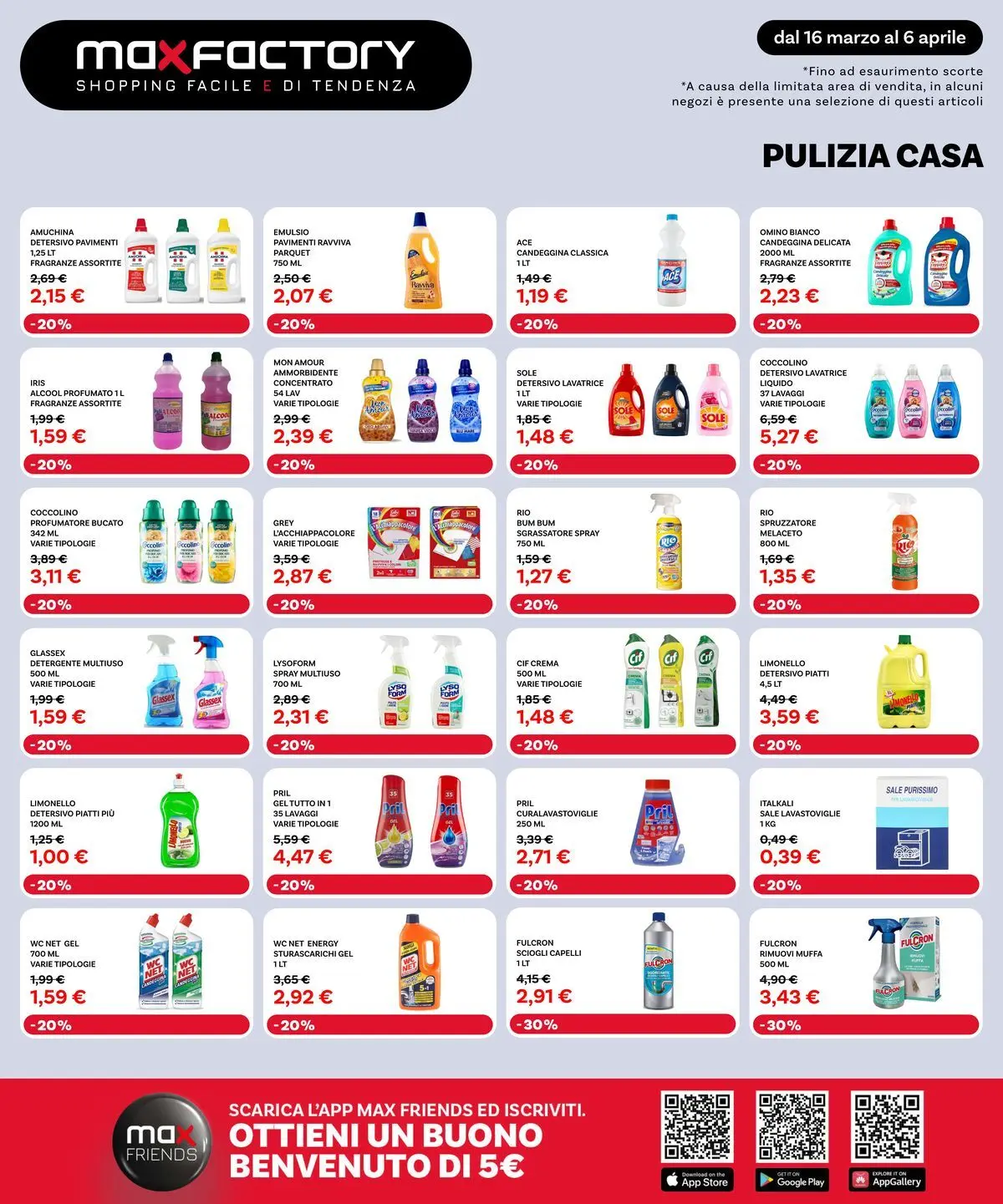 Nuovo Max Factory - Offerte di primavera dal 15/03/2026 > offerte anteprima 🛍️ | Pagina: 34 | Prodotti: Ammorbidente, Detergente, Sale, WC