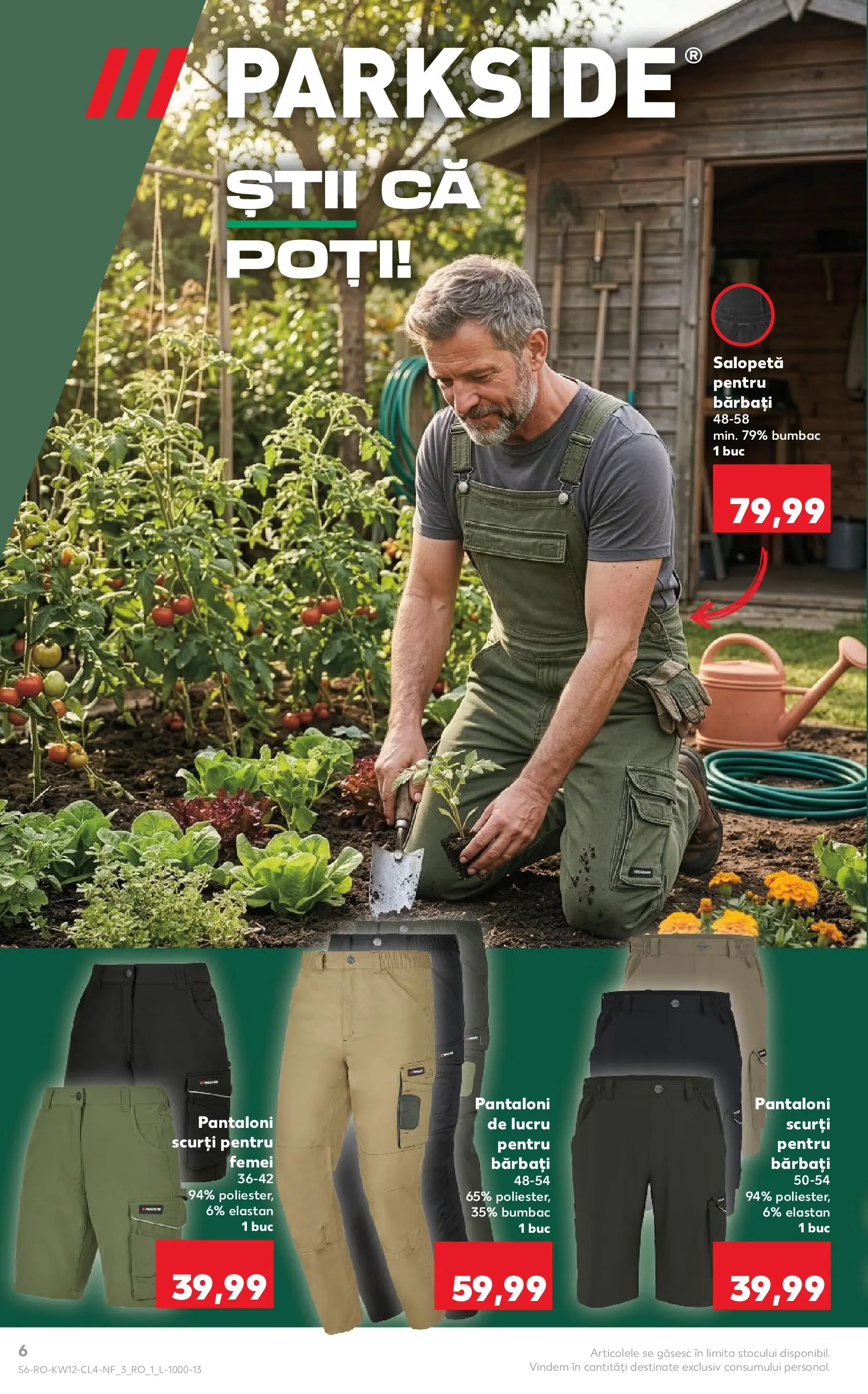 Kaufland Domnesti 17.03.2026 - Revista si Oferta | Pagină: 6 | Produse: Pantaloni, Salopetă, Pantaloni scurți