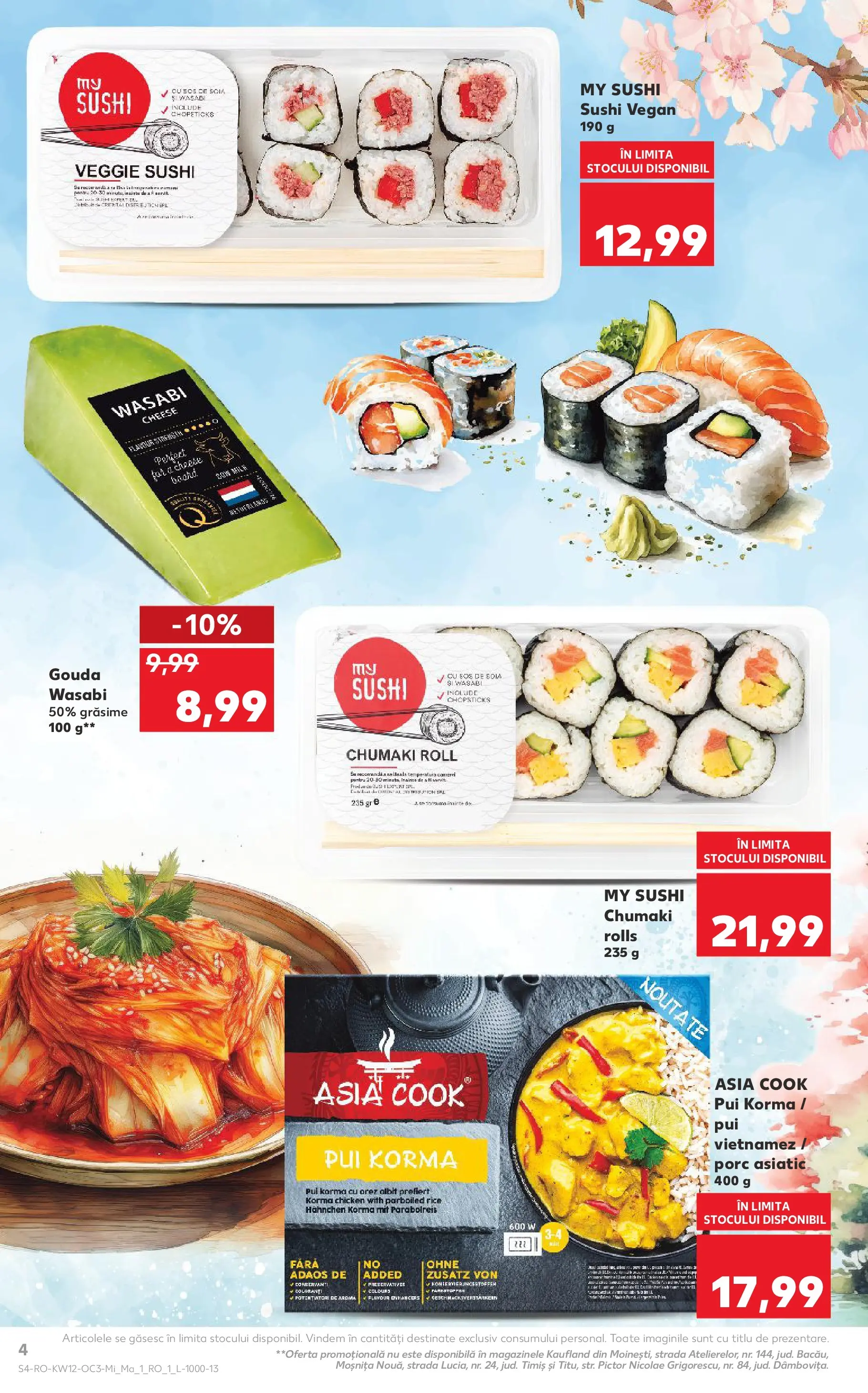 Kaufland Comarnic 17.03.2026 - Revista si Oferta | Pagină: 4 | Produse: Hacıyatmaz Kedi Oyuncağı, Sushi, Orez, Gouda