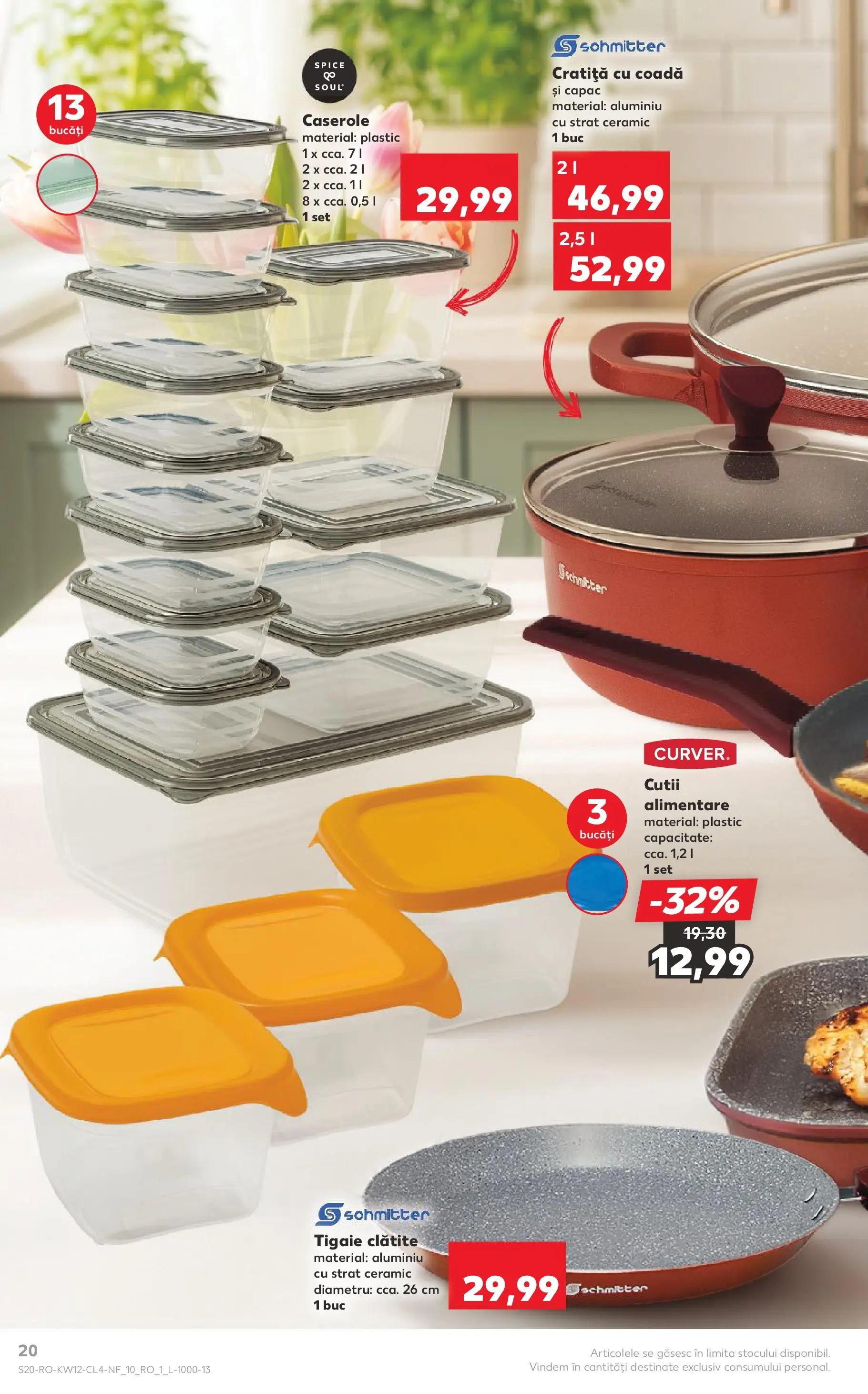 Kaufland Domnesti 17.03.2026 - Revista si Oferta | Pagină: 20 | Produse: Tigaie, Cratiță, Caserole, Clătite