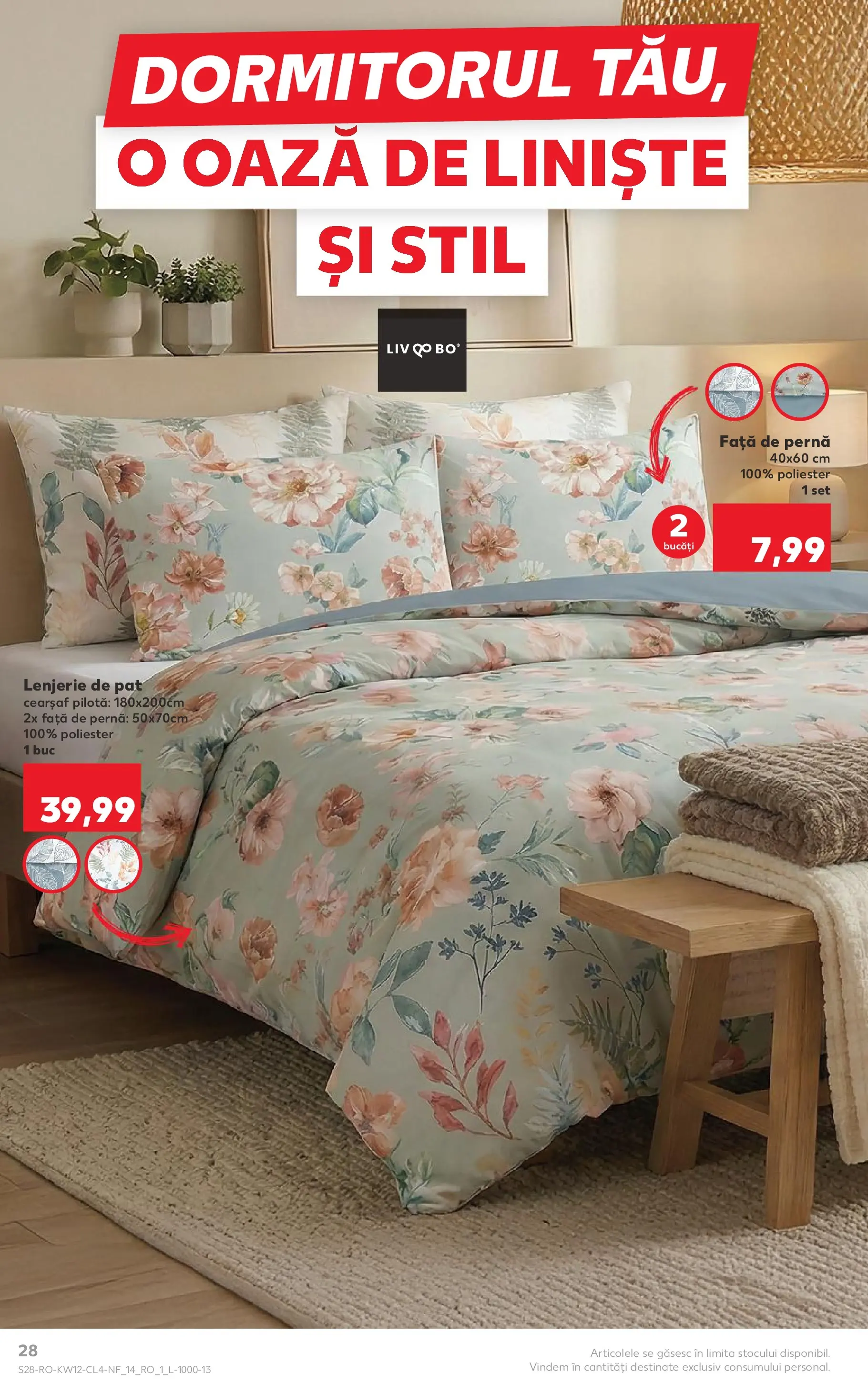 Kaufland Domnesti 17.03.2026 - Revista si Oferta | Pagină: 28 | Produse: Pat, Pernă, Pilotă, Față de pernă