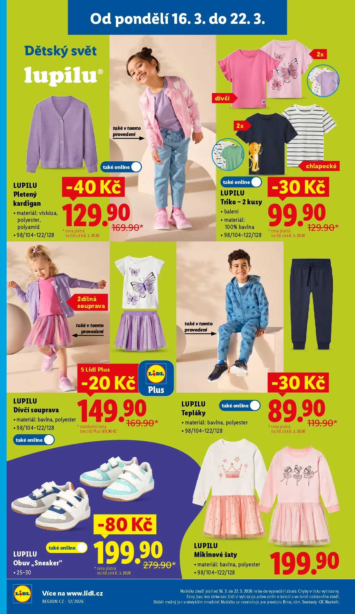 Lidl leták od 15.03.2026 - Nový akční leták | Strana: 38 | Produkty: Šaty, Obuv, Tepláky
