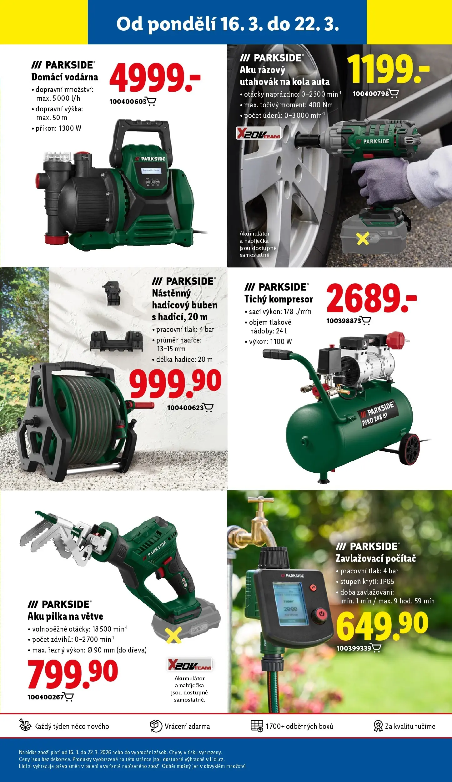 Lidl leták od 15.03.2026 - Nový akční leták | Strana: 41 | Produkty: Parkside, Buben, Domácí vodárna, Hadice