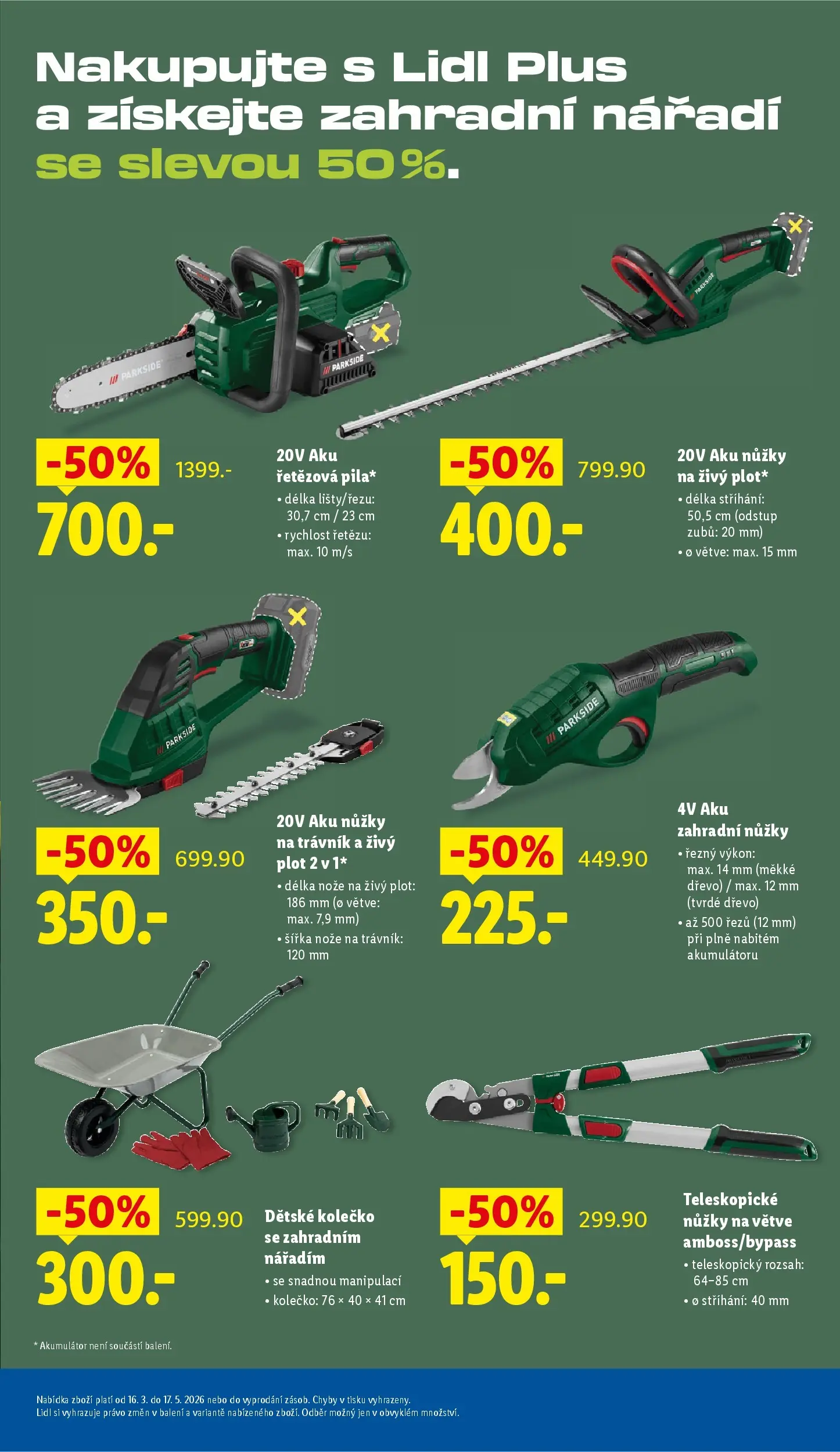 Lidl leták od 15.03.2026 - Nový akční leták | Strana: 9 | Produkty: Parkside, Nože, Nůžky na větve, Nářadí