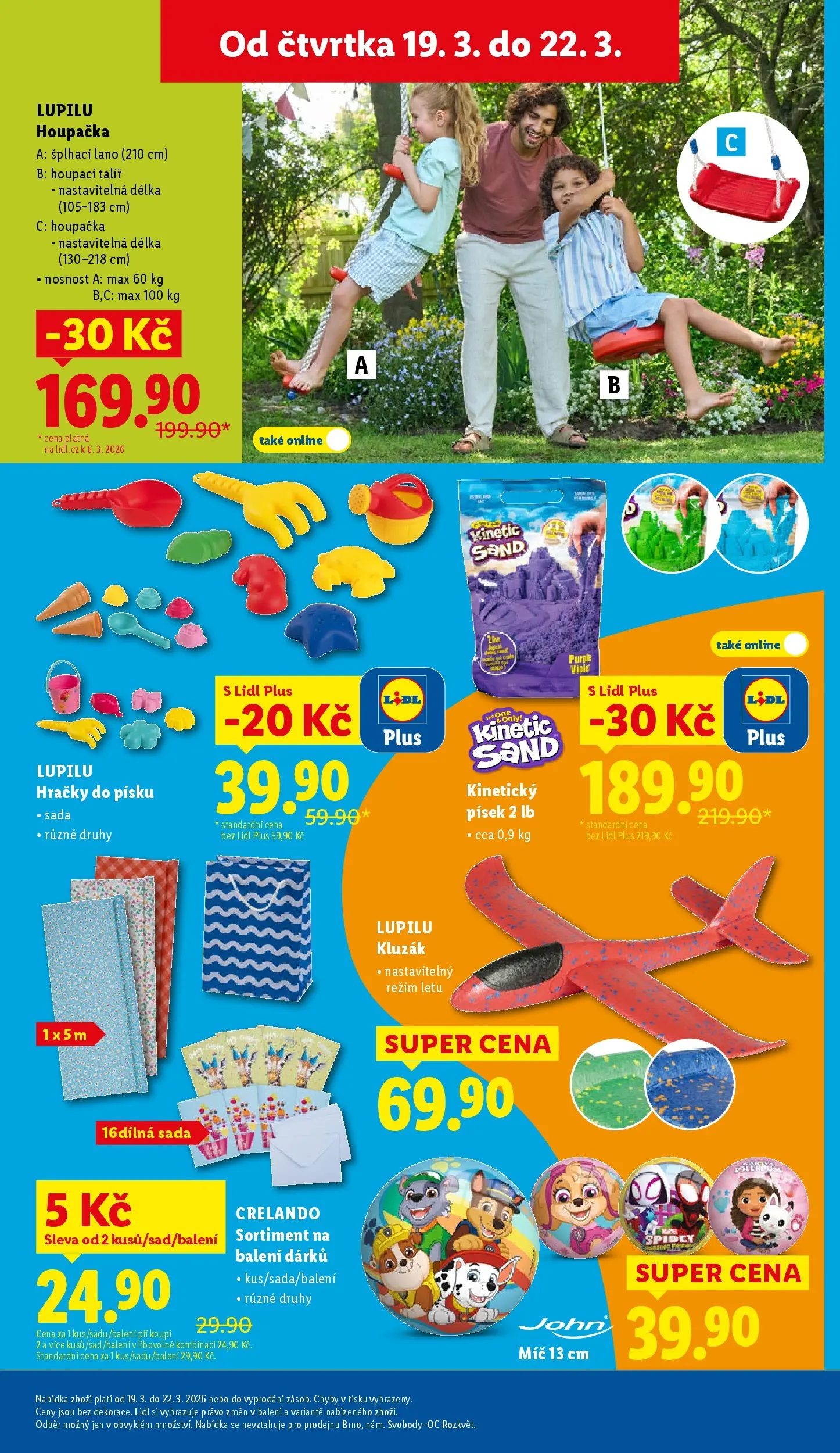 Lidl leták od 15.03.2026 - Nový akční leták | Strana: 19 | Produkty: Kinetický písek, Hračky, Talíř, Kluzák