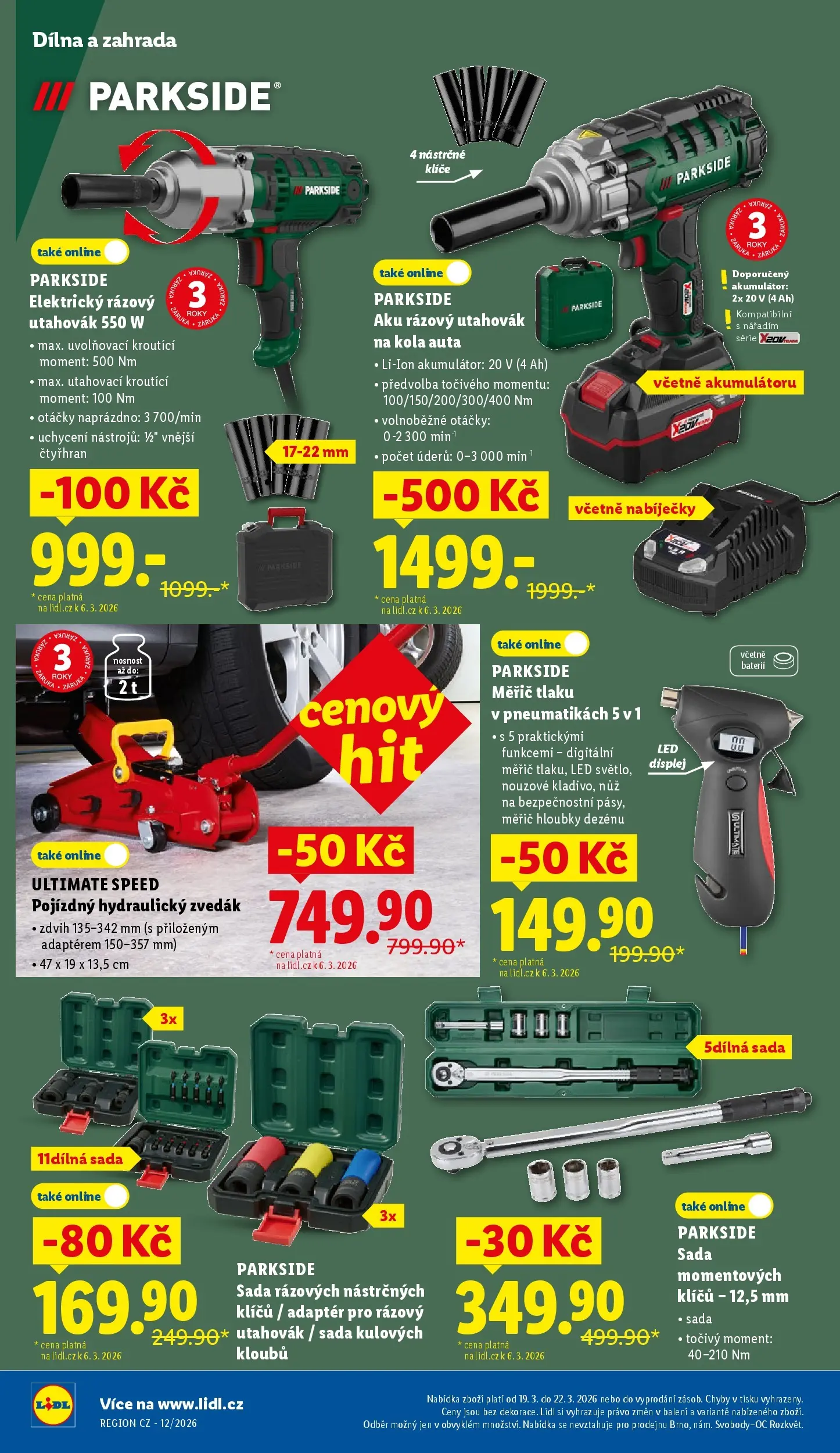 Lidl leták od 15.03.2026 - Nový akční leták | Strana: 26 | Produkty: Parkside, Zahrada, Rázový utahovák, Aku rázový utahovák