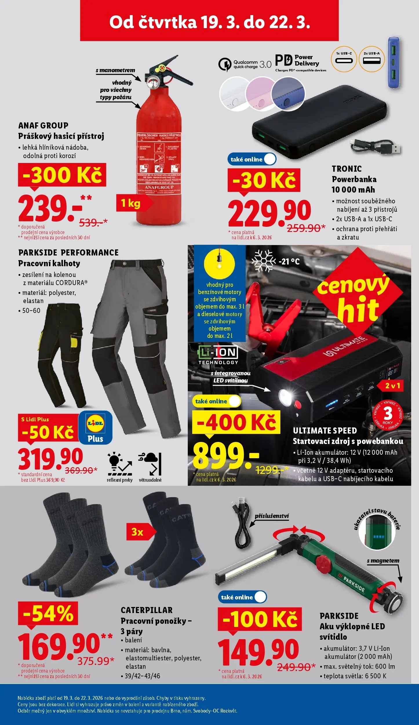 Lidl leták od 15.03.2026 - Nový akční leták | Strana: 27 | Produkty: Kalhoty, Powerbanka, Baterie, LED