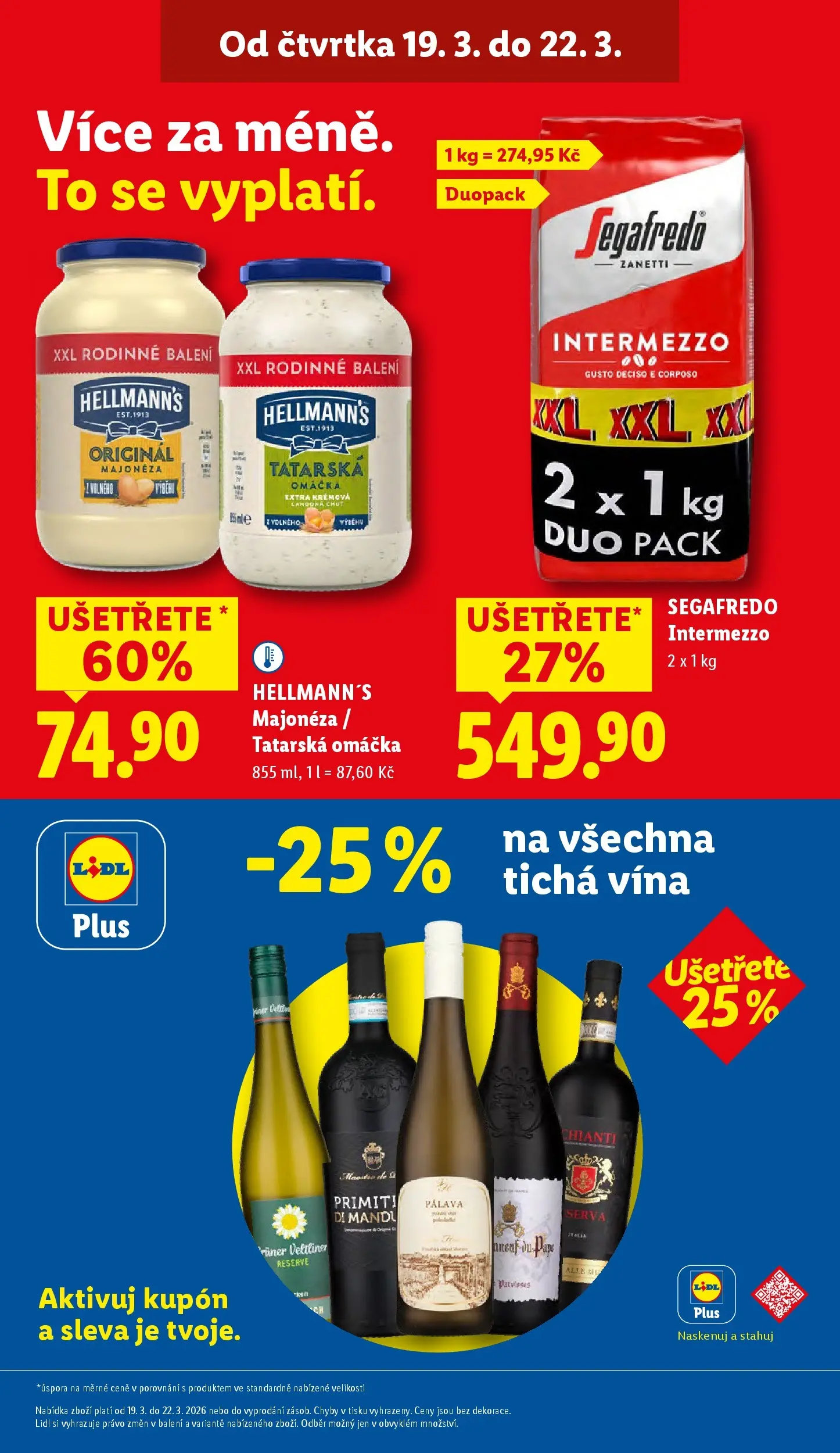 Lidl leták od 18.03.2026 - Nový akční leták | Strana: 3 | Produkty: Hellmann's, Majonéza, Segafredo, Intermezzo Segafredo