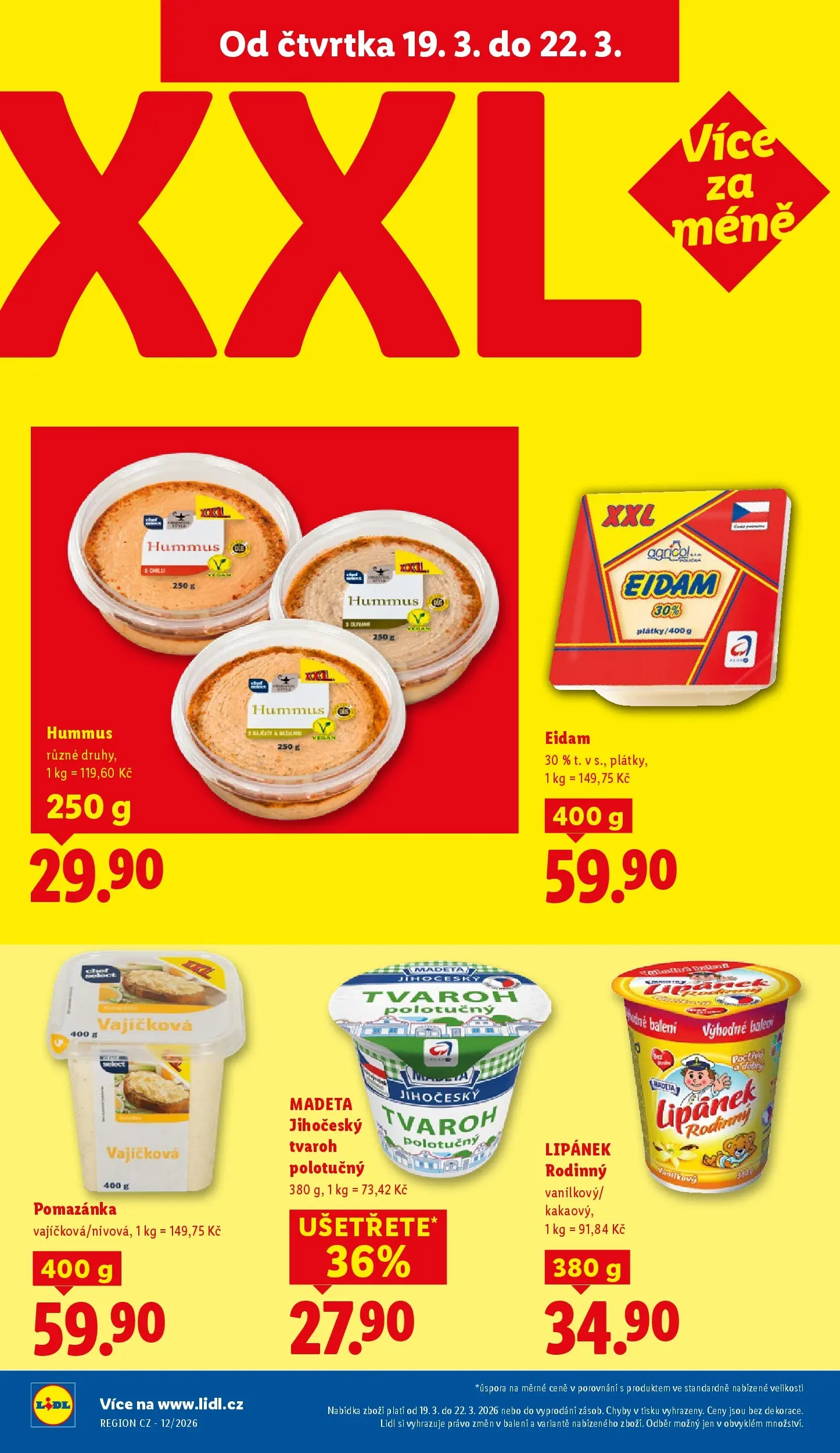 Lidl leták od 18.03.2026 - Nový akční leták | Strana: 16 | Produkty: Lipánek, Hummus, Tvaroh, Eidam