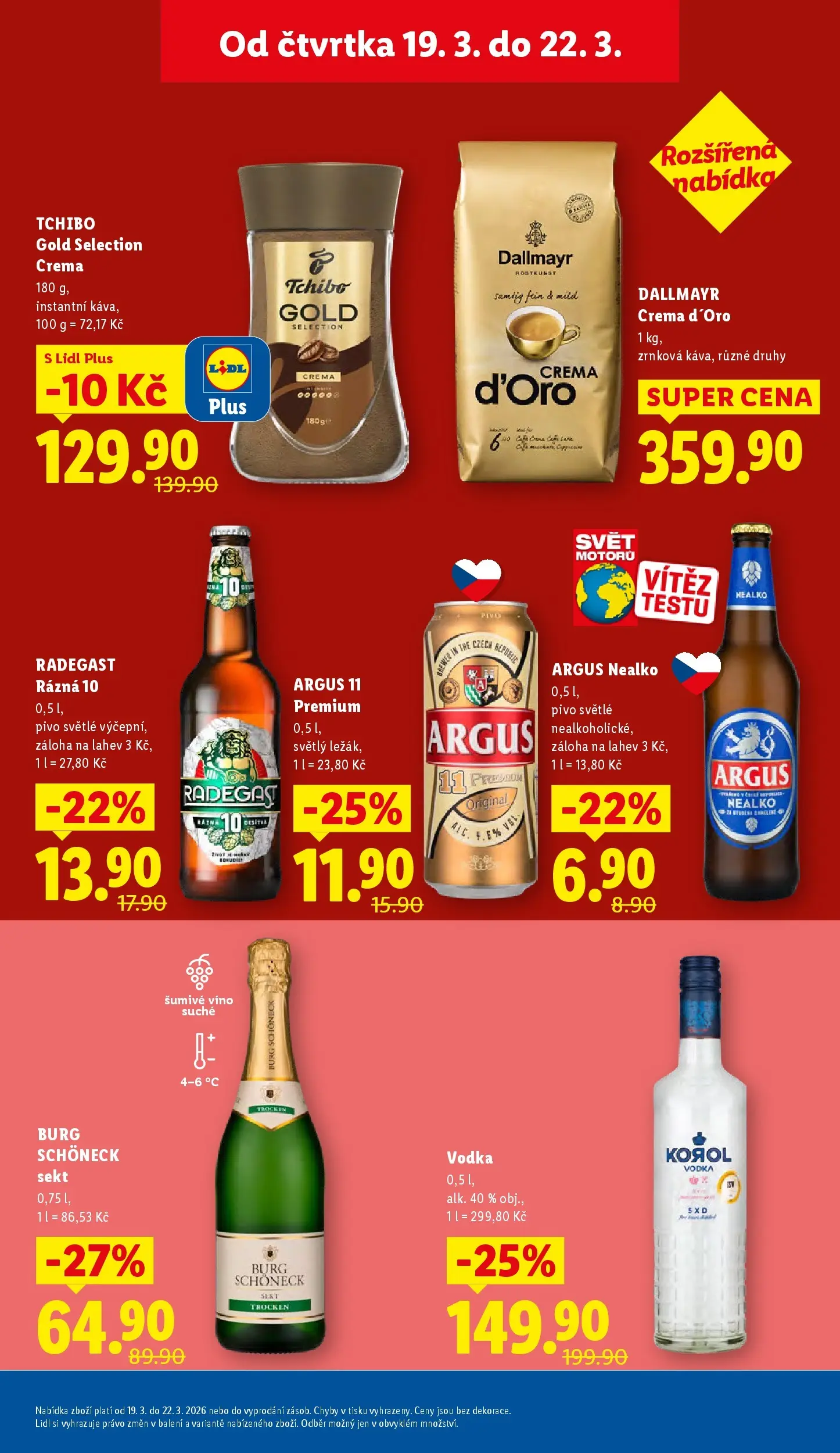 Lidl leták od 18.03.2026 - Nový akční leták | Strana: 25 | Produkty: Šumivé víno, Káva, Instantní káva, Argus