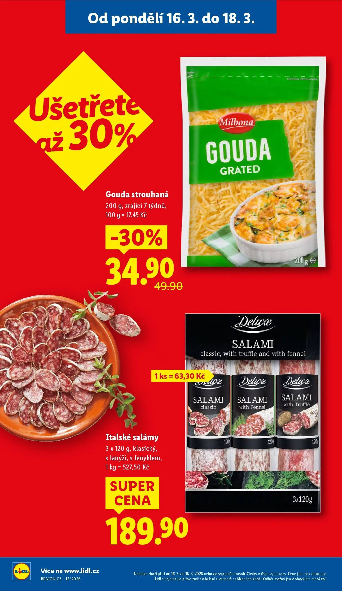Lidl leták od 15.03.2026 - Nový akční leták | Strana: 4 | Produkty: Gouda, Milbona, Deluxe