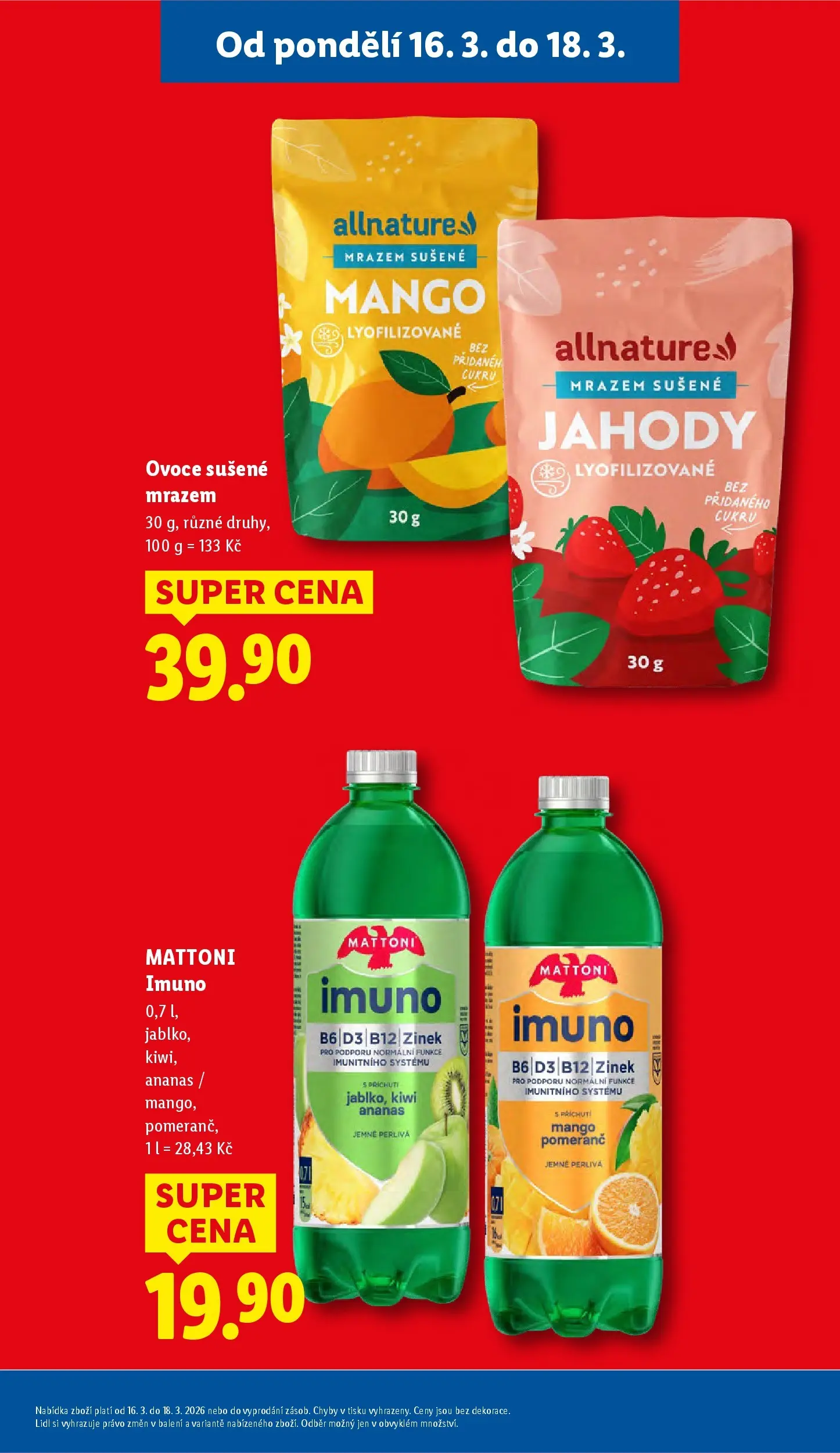 Lidl leták od 15.03.2026 - Nový akční leták | Strana: 5 | Produkty: Mattoni, Ananas, Jahody, Kiwi