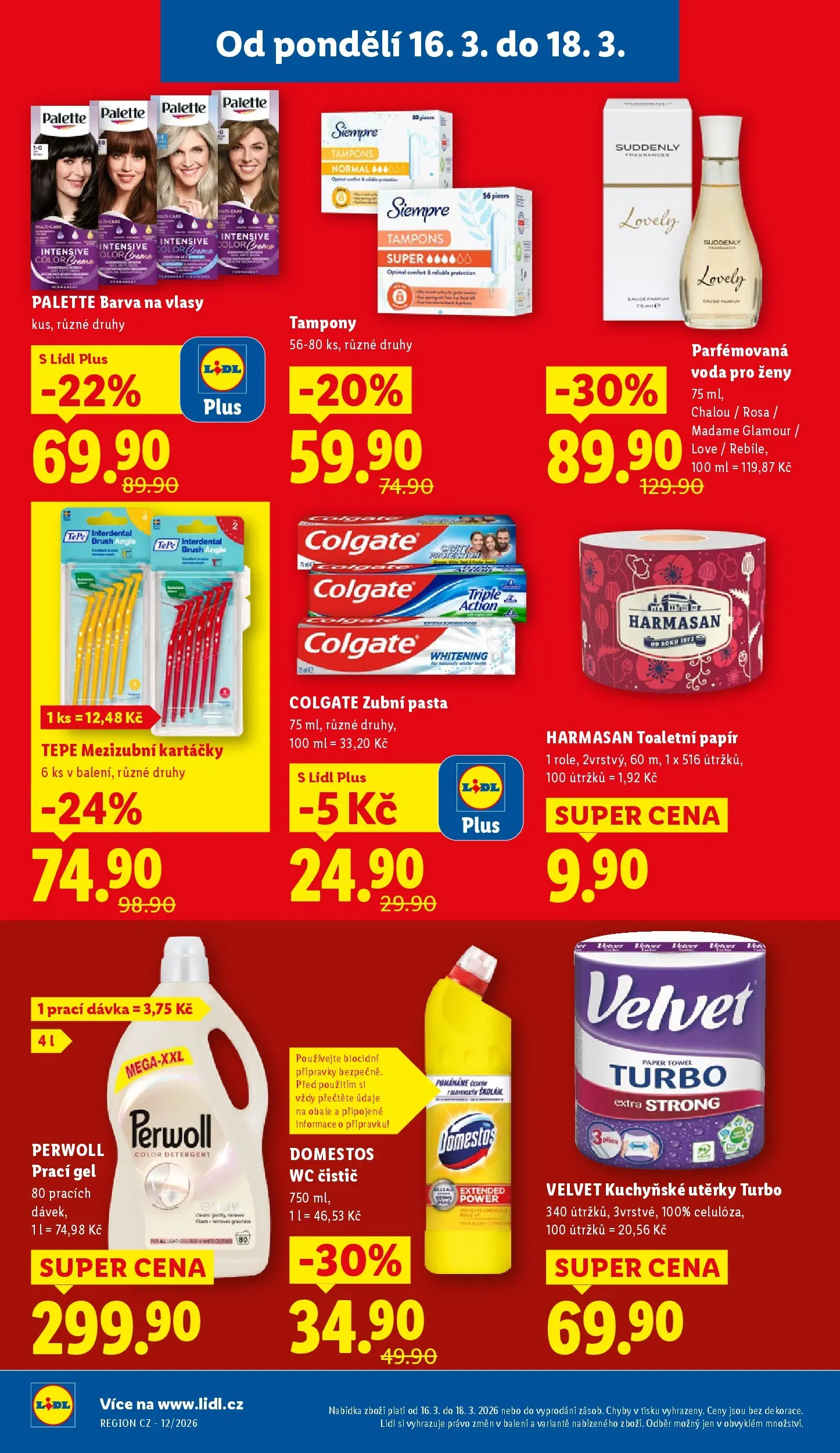 Lidl leták od 15.03.2026 - Nový akční leták | Strana: 26 | Produkty: Zubní pasta, Prací gel, Wc, Wc čistič