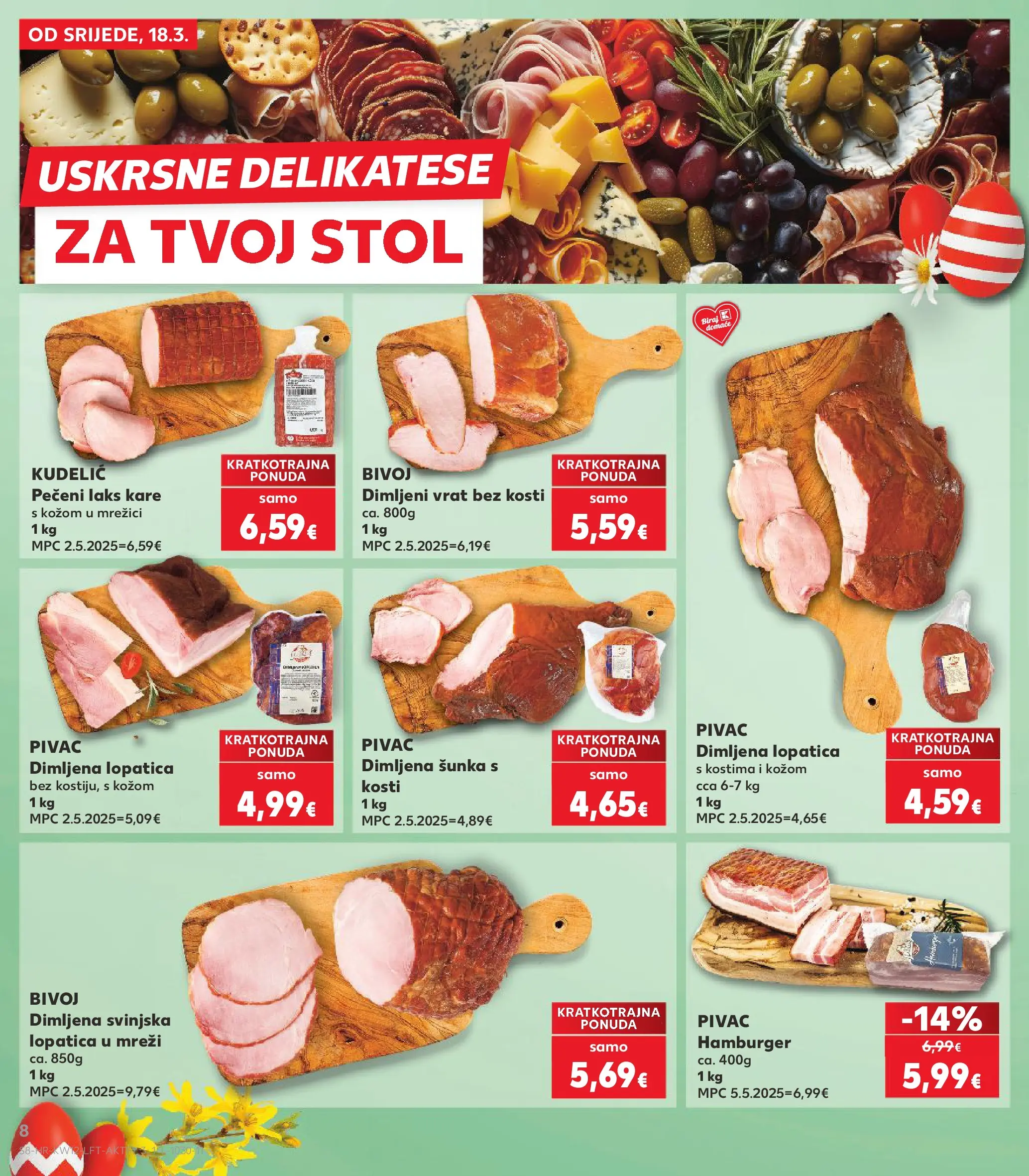 Kaufland - Kaufland katalog do 24.03.2026 novi od 17.03.2026 na listanje > letak digitalni | Stranica: 8 | Proizvodi: Stol, Svinjska lopatica, Hamburger, Lopatica