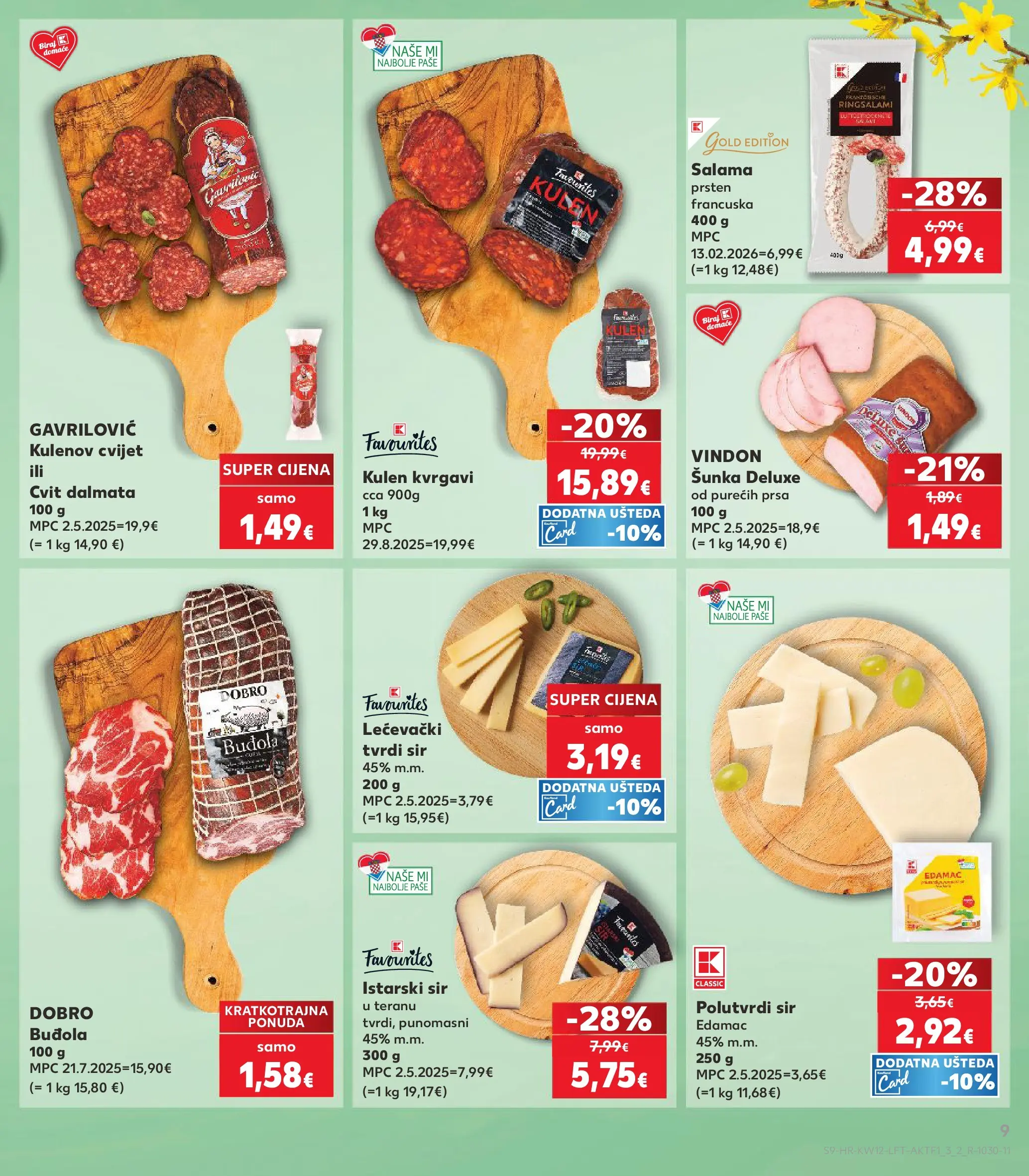 Kaufland - Kaufland katalog do 24.03.2026 novi od 17.03.2026 na listanje > letak digitalni | Stranica: 9 | Proizvodi: Sir, Salama, Šunka, Tvrdi sir