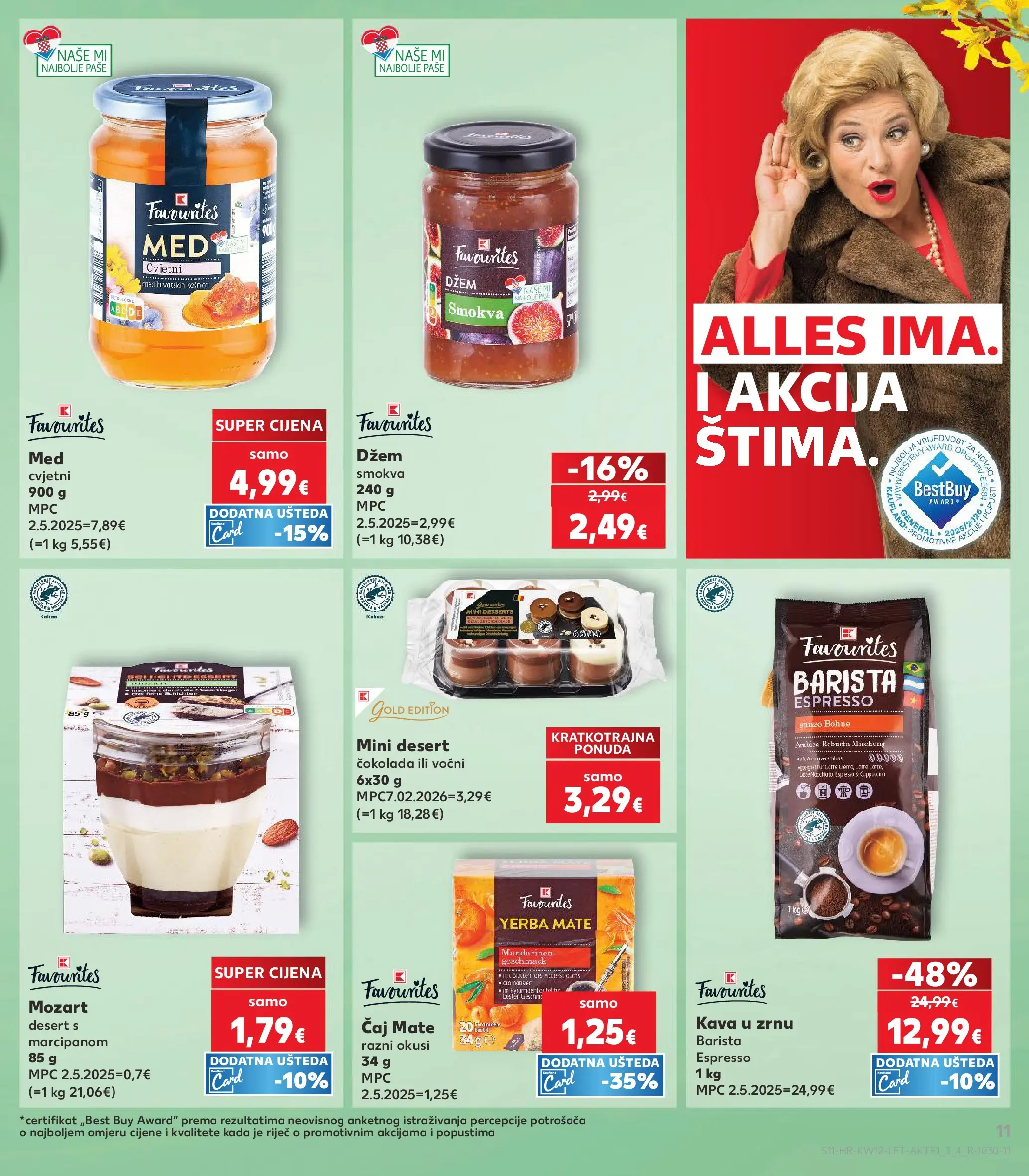 Kaufland - Kaufland katalog do 24.03.2026 novi od 17.03.2026 na listanje > letak digitalni | Stranica: 11 | Proizvodi: Med, Kava u zrnu, Čokolada, Čaj
