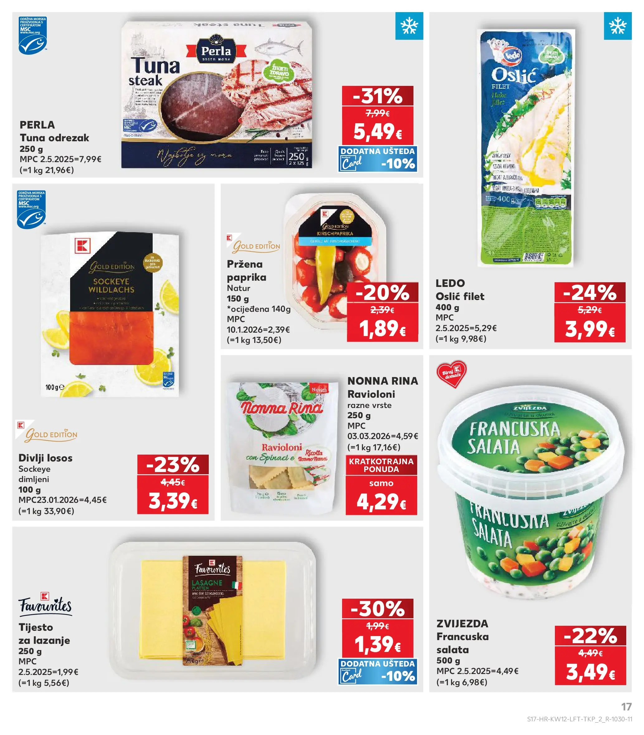 Kaufland - Kaufland katalog do 24.03.2026 novi od 17.03.2026 na listanje > letak digitalni | Stranica: 17 | Proizvodi: Paprika, Ledo, Losos, Tuna