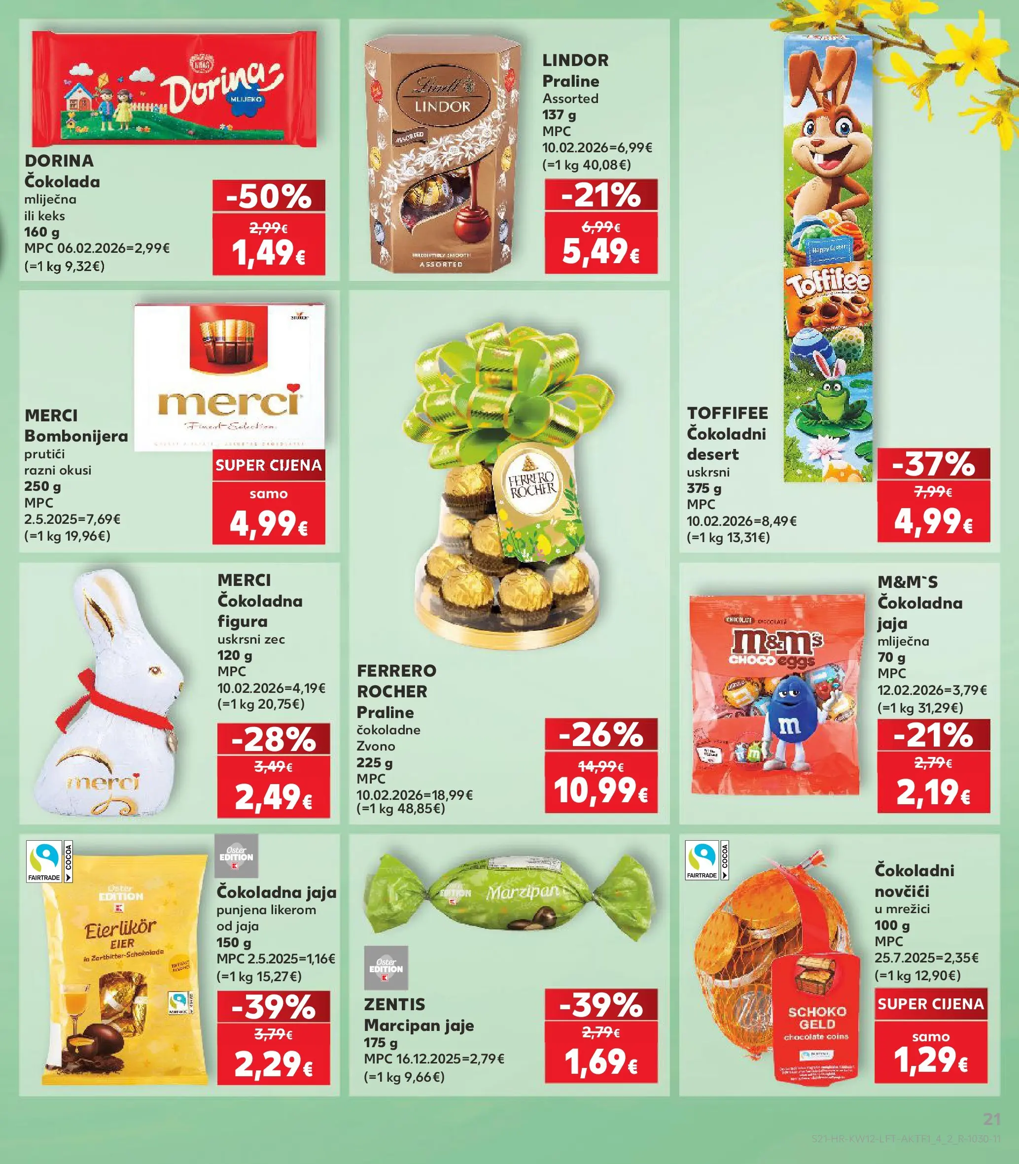 Kaufland - Kaufland katalog do 24.03.2026 novi od 17.03.2026 na listanje > letak digitalni | Stranica: 21 | Proizvodi: Dorina, Keks, Bombonijera, Ferrero Rocher