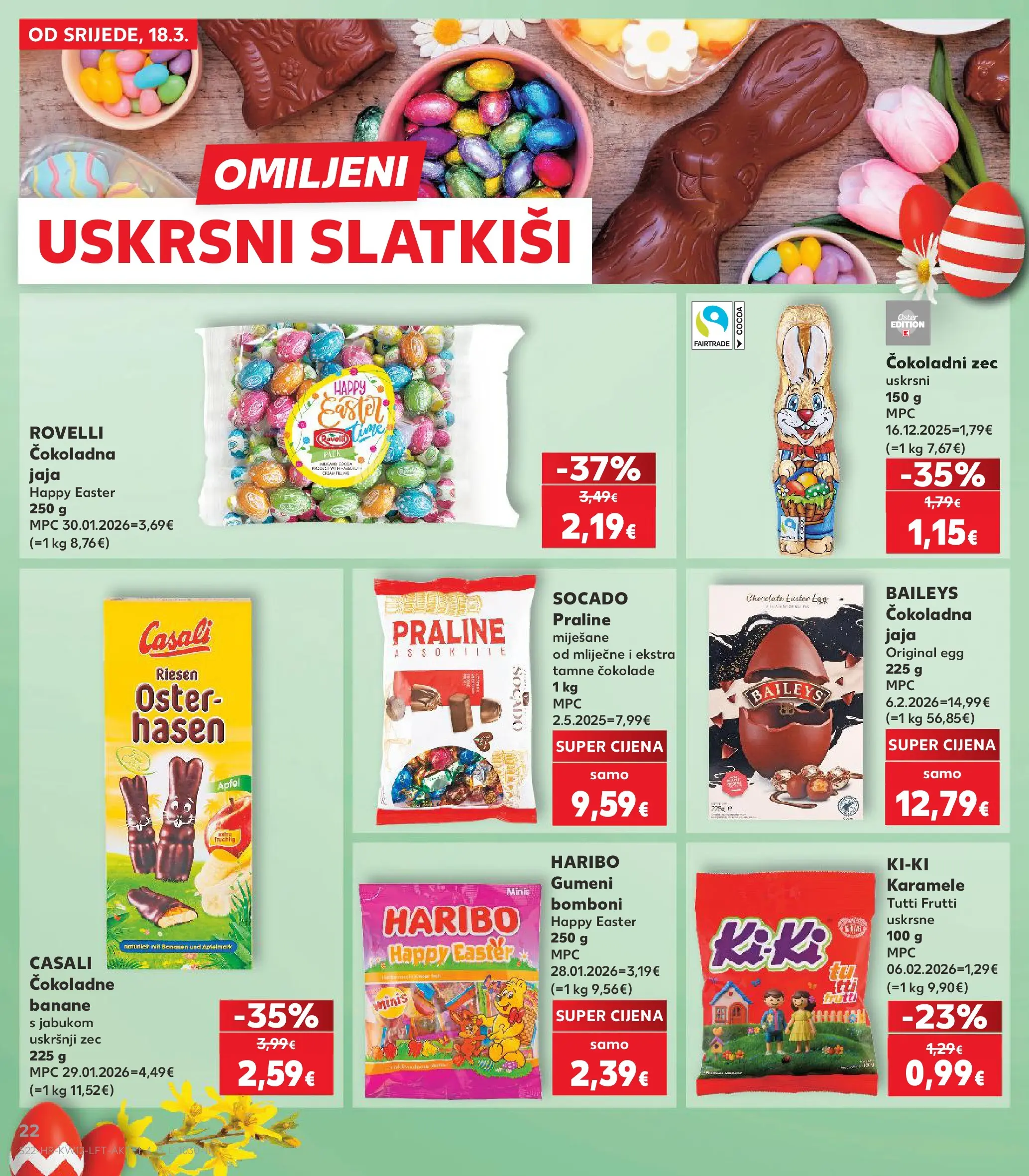Kaufland - Kaufland katalog do 24.03.2026 novi od 17.03.2026 na listanje > letak digitalni | Stranica: 22 | Proizvodi: Jaja, Jabuke, Banane, Baileys