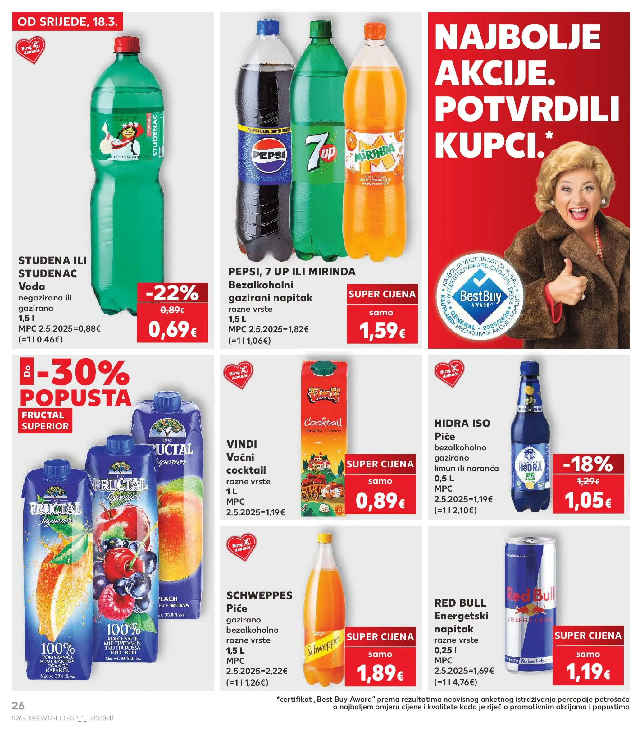 Kaufland - Kaufland katalog do 24.03.2026 novi od 17.03.2026 na listanje > letak digitalni | Stranica: 26 | Proizvodi: Voda, Limun, Breskva, Red Bull