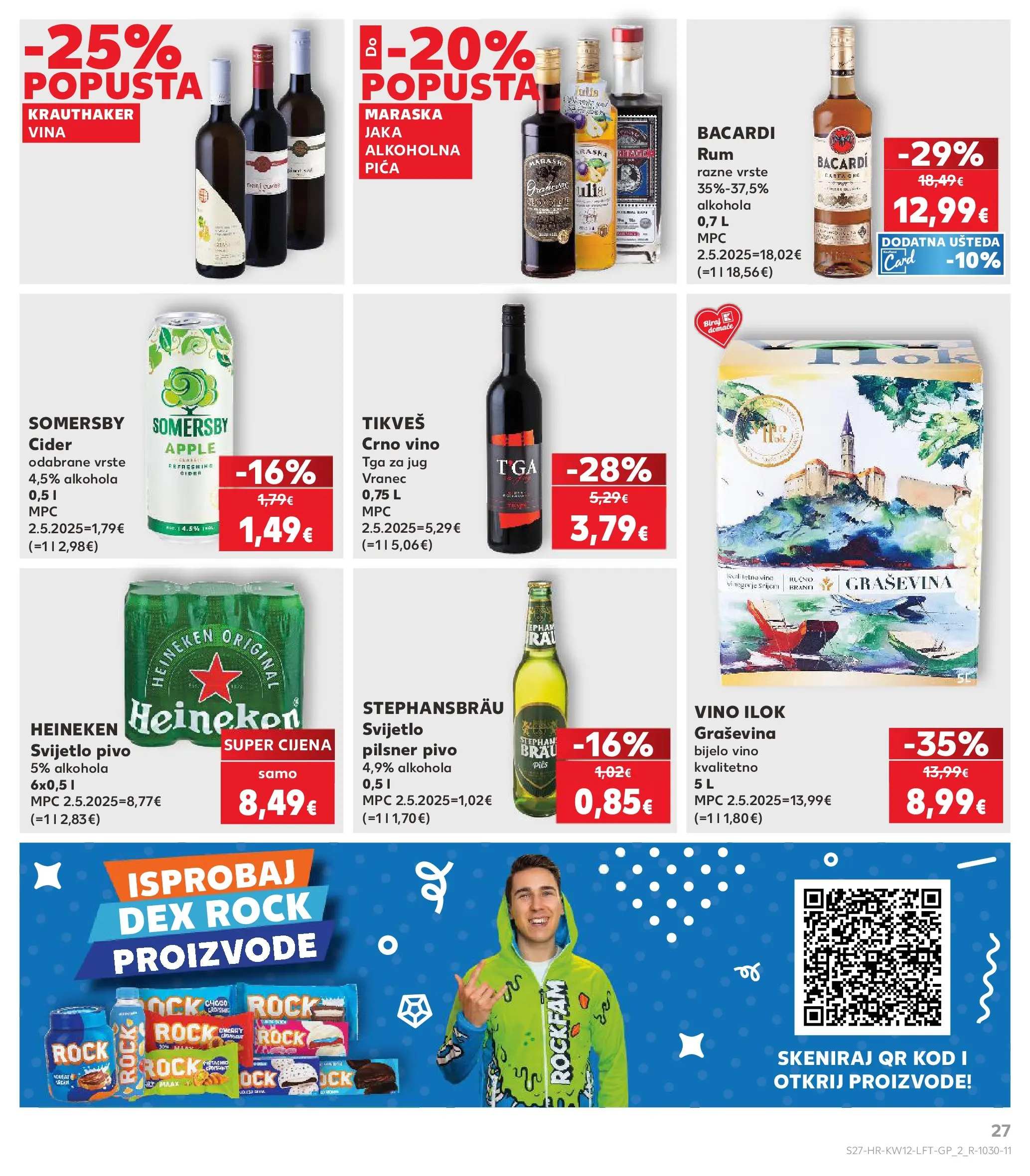 Kaufland - Kaufland katalog do 24.03.2026 novi od 17.03.2026 na listanje > letak digitalni | Stranica: 27 | Proizvodi: Bijelo vino, Pica, Crno vino, Rum