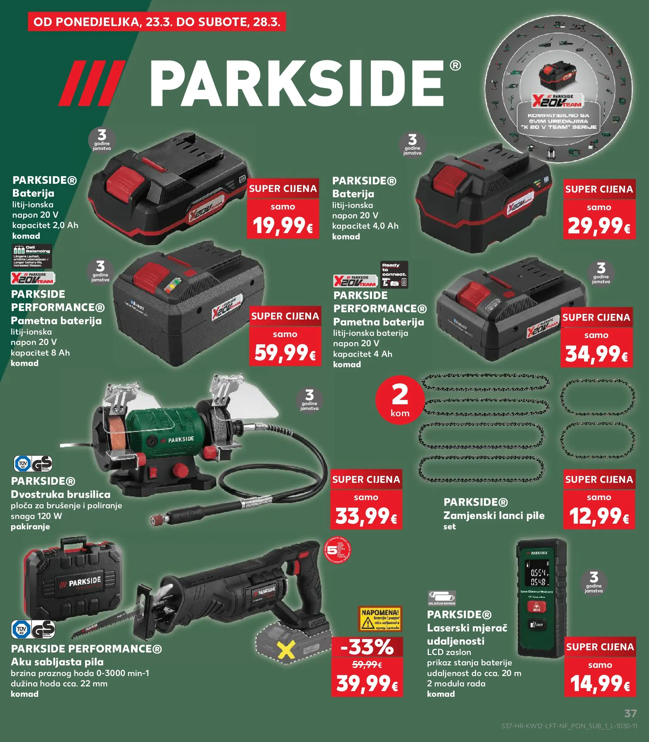Kaufland - Kaufland katalog do 24.03.2026 novi od 17.03.2026 na listanje > letak digitalni | Stranica: 37 | Proizvodi: Baterija, Baterije, Pila, Parkside