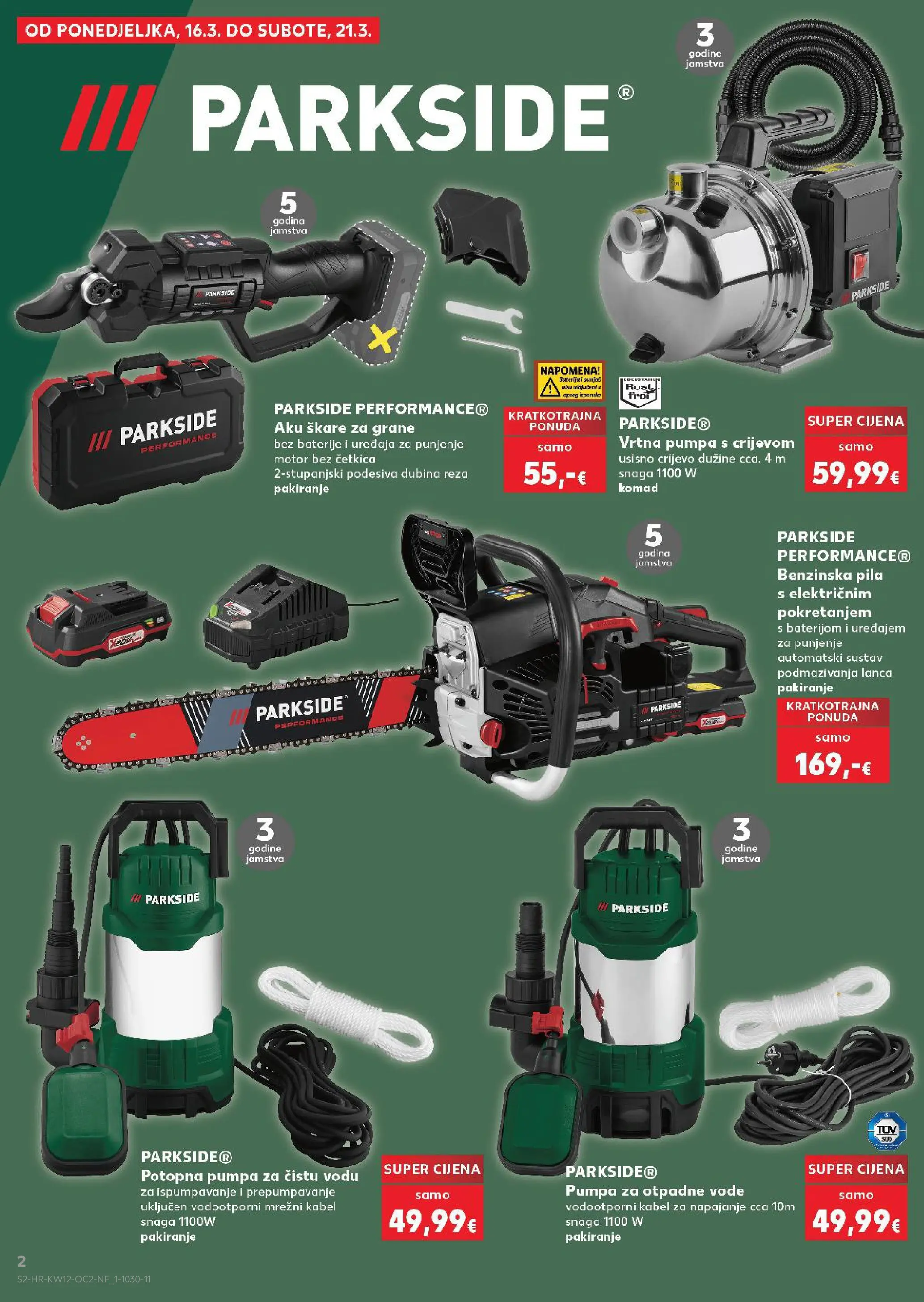 Kaufland - Kaufland katalog do 24.03.2026 novi od 17.03.2026 na listanje > letak digitalni | Stranica: 2 | Proizvodi: Baterije, Vrtna pumpa, Potopna pumpa, Parkside