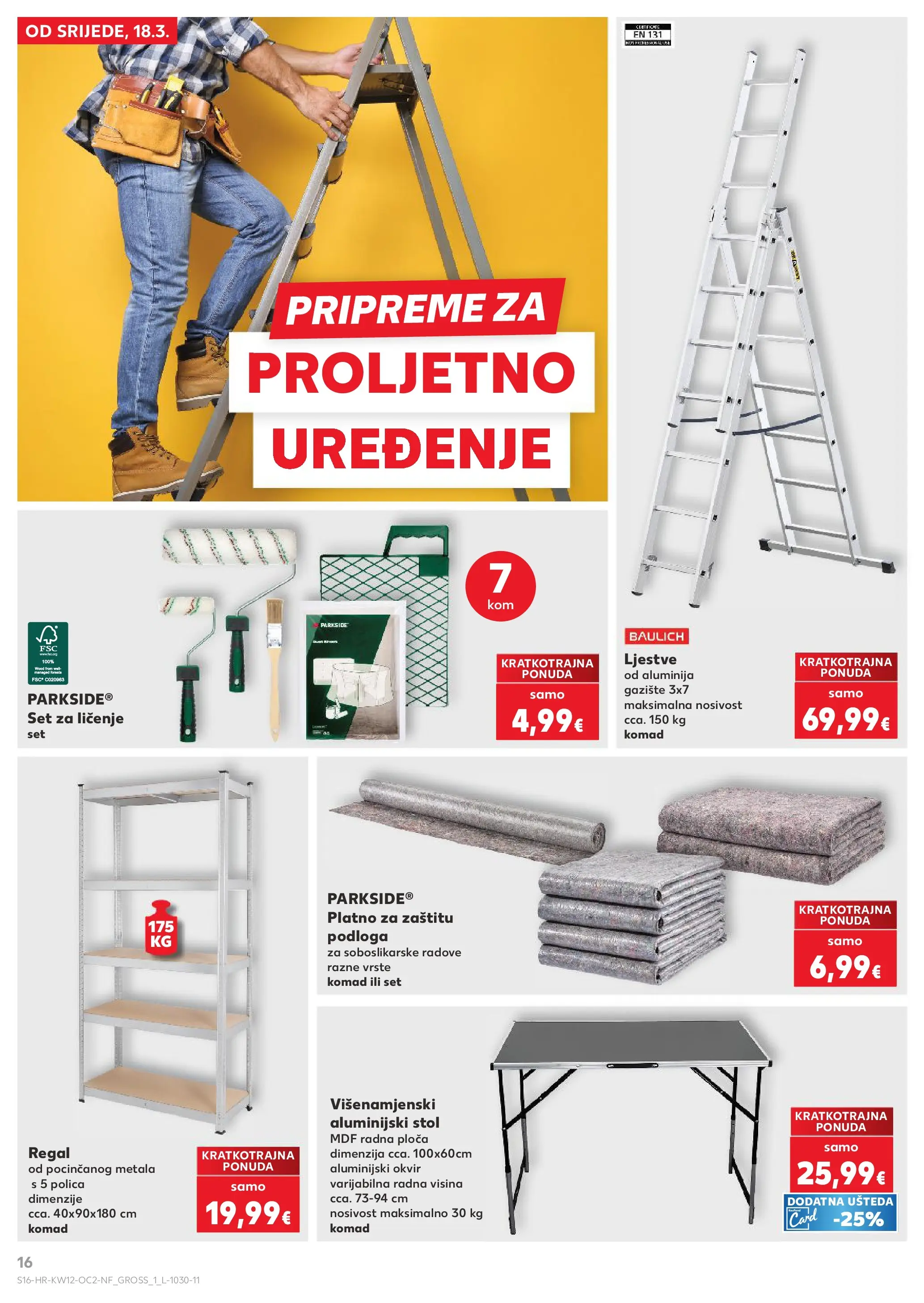 Kaufland - Kaufland katalog do 24.03.2026 novi od 17.03.2026 na listanje > letak digitalni | Stranica: 16 | Proizvodi: Polica, Stol, Regal, Parkside