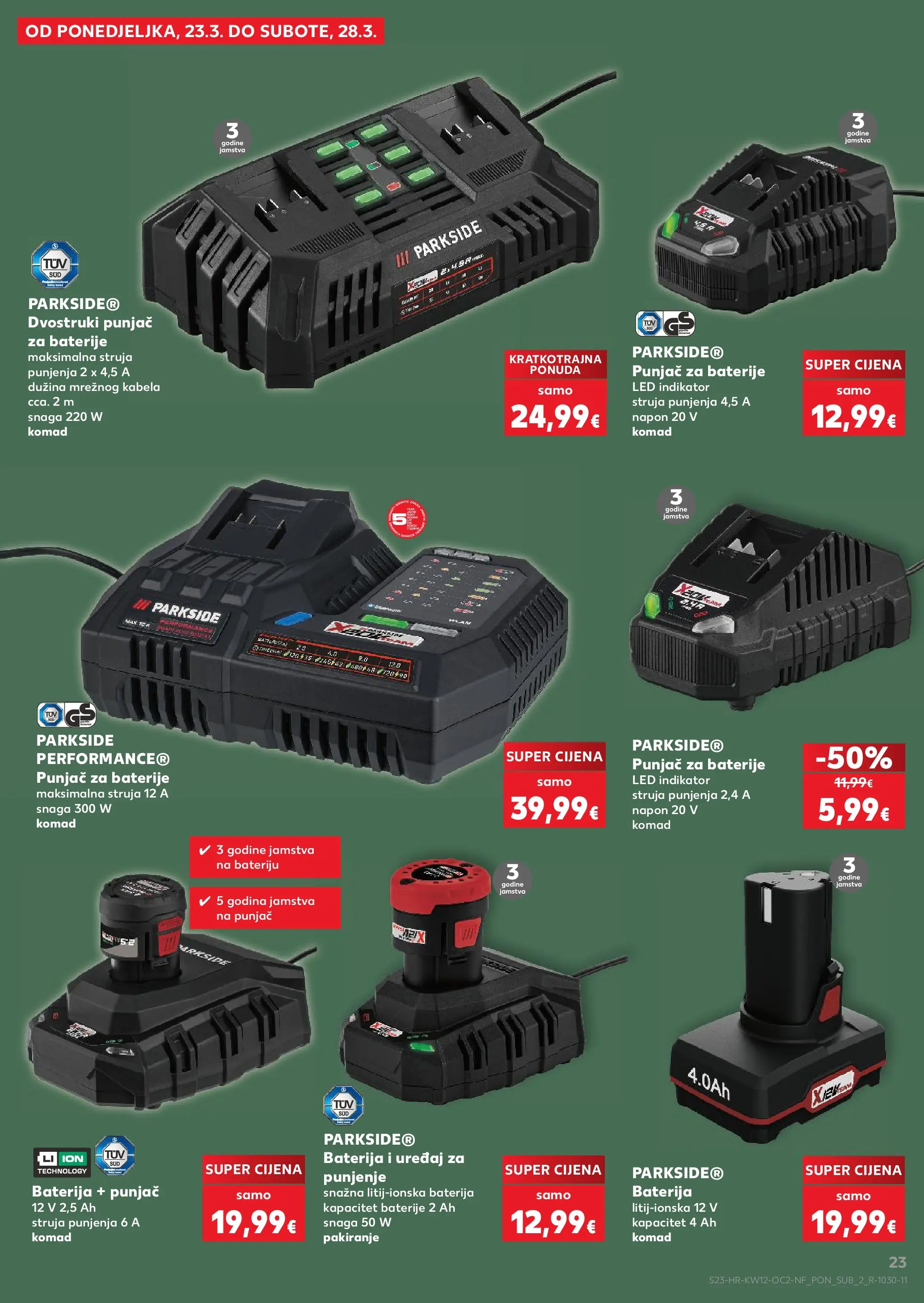 Kaufland - Kaufland katalog do 24.03.2026 novi od 17.03.2026 na listanje > letak digitalni | Stranica: 23 | Proizvodi: Baterija, Baterije, Parkside