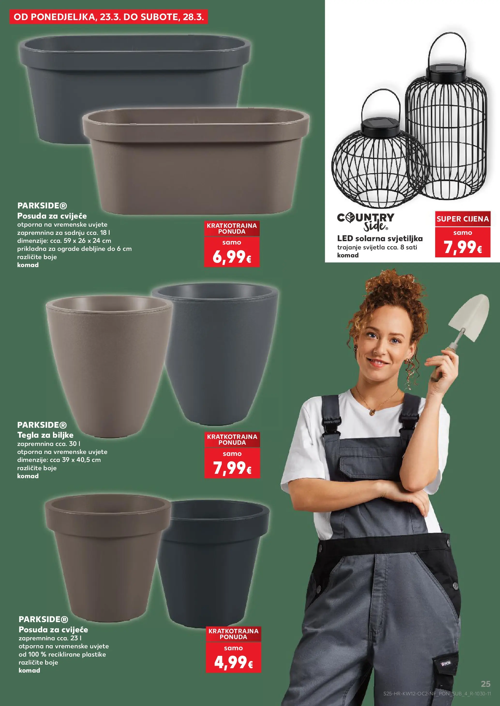 Kaufland - Kaufland katalog do 24.03.2026 novi od 17.03.2026 na listanje > letak digitalni | Stranica: 25 | Proizvodi: Cvijeće, Tegla za biljke, Svjetiljka, Parkside
