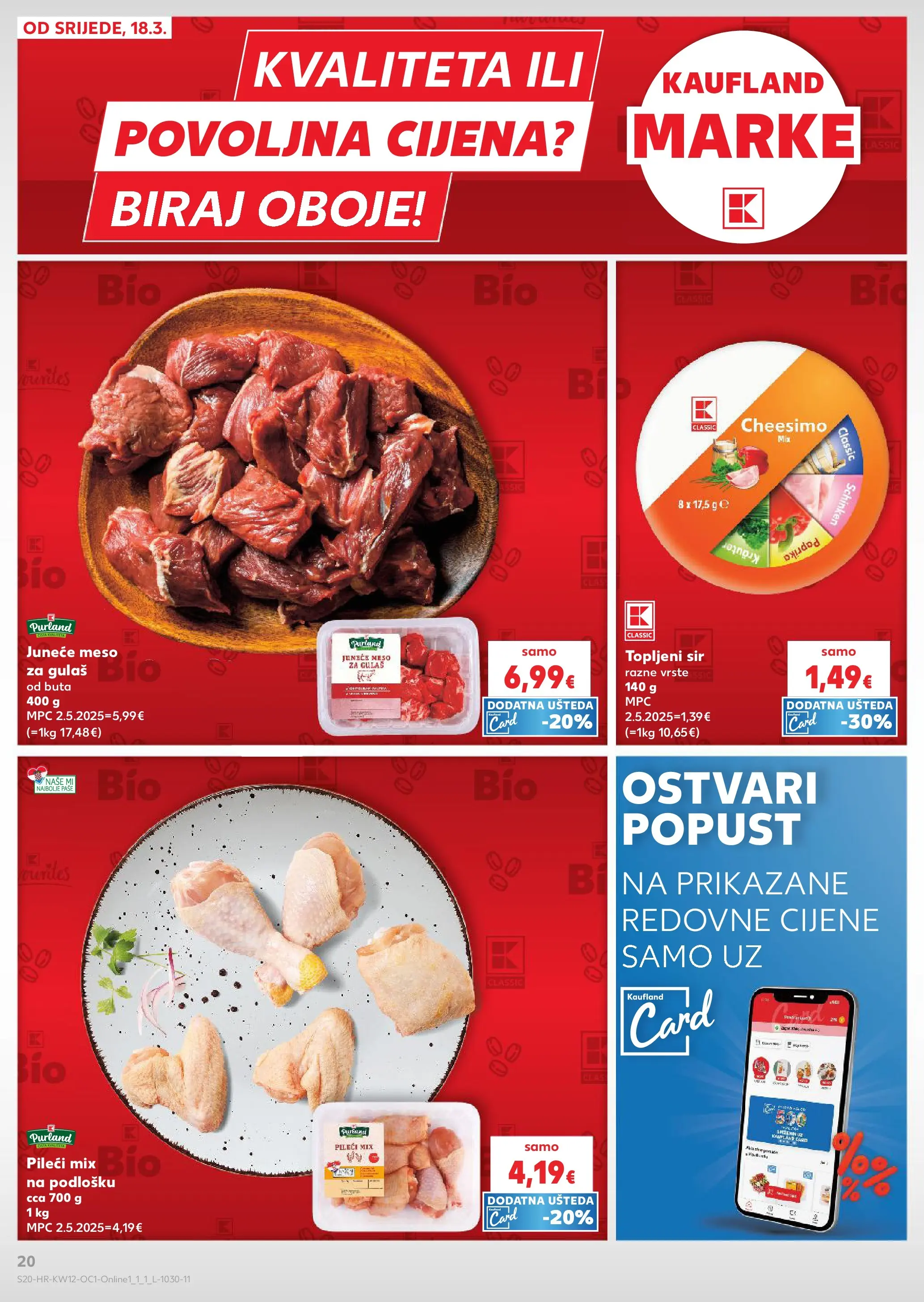 Kaufland - Kaufland katalog do 24.03.2026 novi od 17.03.2026 na listanje > letak digitalni | Stranica: 20 | Proizvodi: Sir, Meso, Paprika