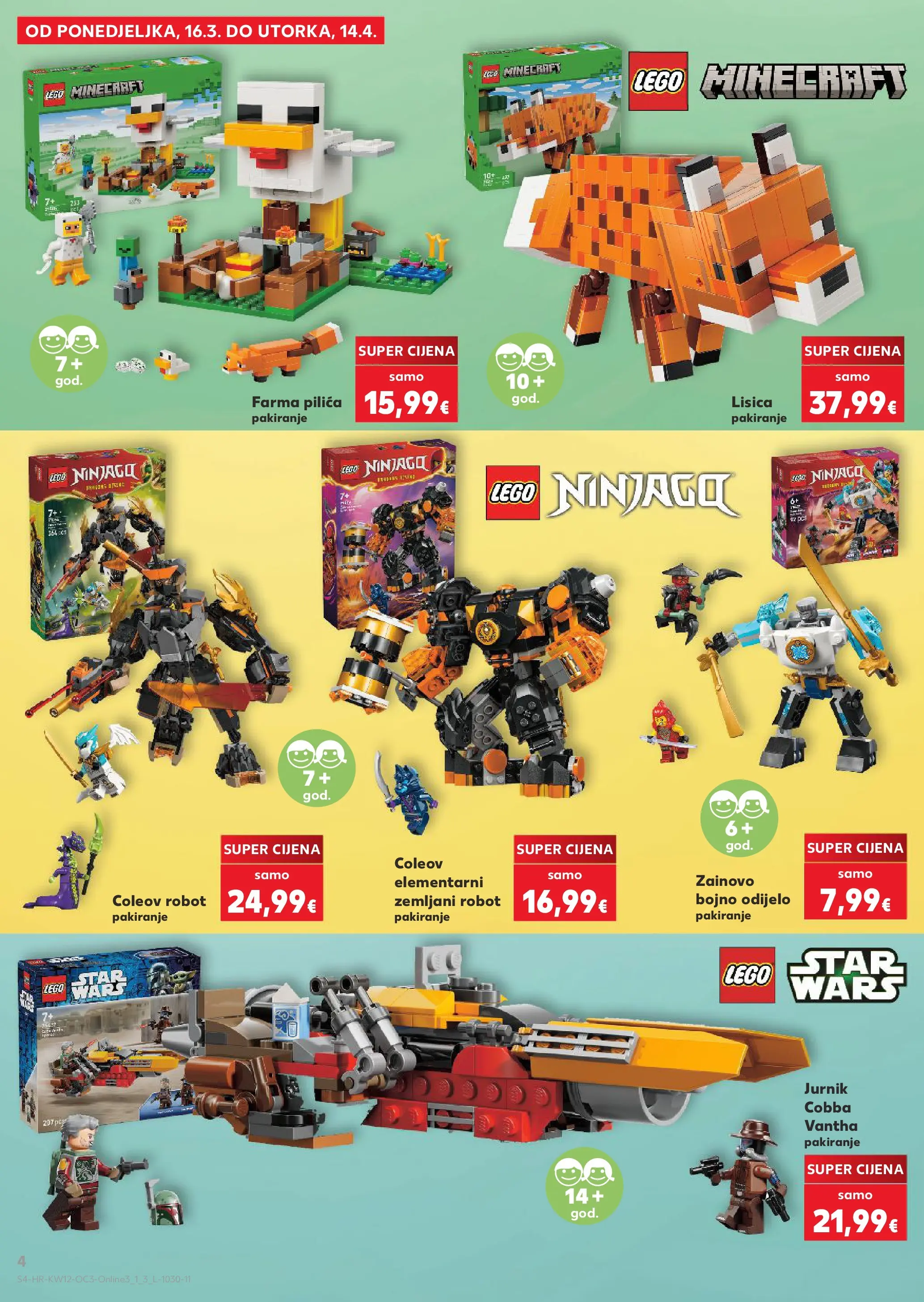 Kaufland - Kaufland katalog do 14.04.2026 novi od 15.03.2026 na listanje > letak digitalni | Stranica: 4 | Proizvodi: Robot, Odijelo, Lego