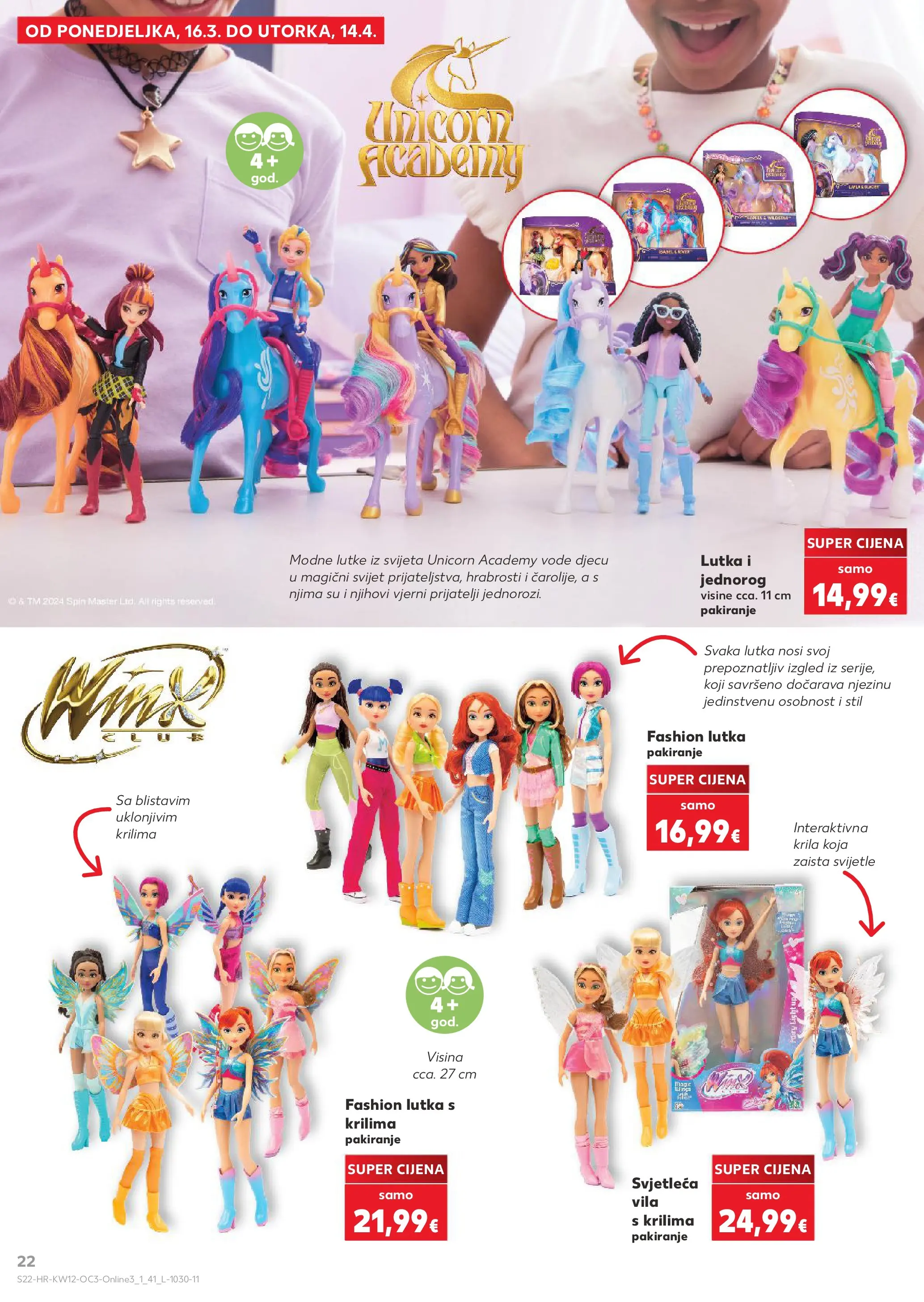 Kaufland - Kaufland katalog do 14.04.2026 novi od 15.03.2026 na listanje > letak digitalni | Stranica: 22 | Proizvodi: Lutka, Lutke