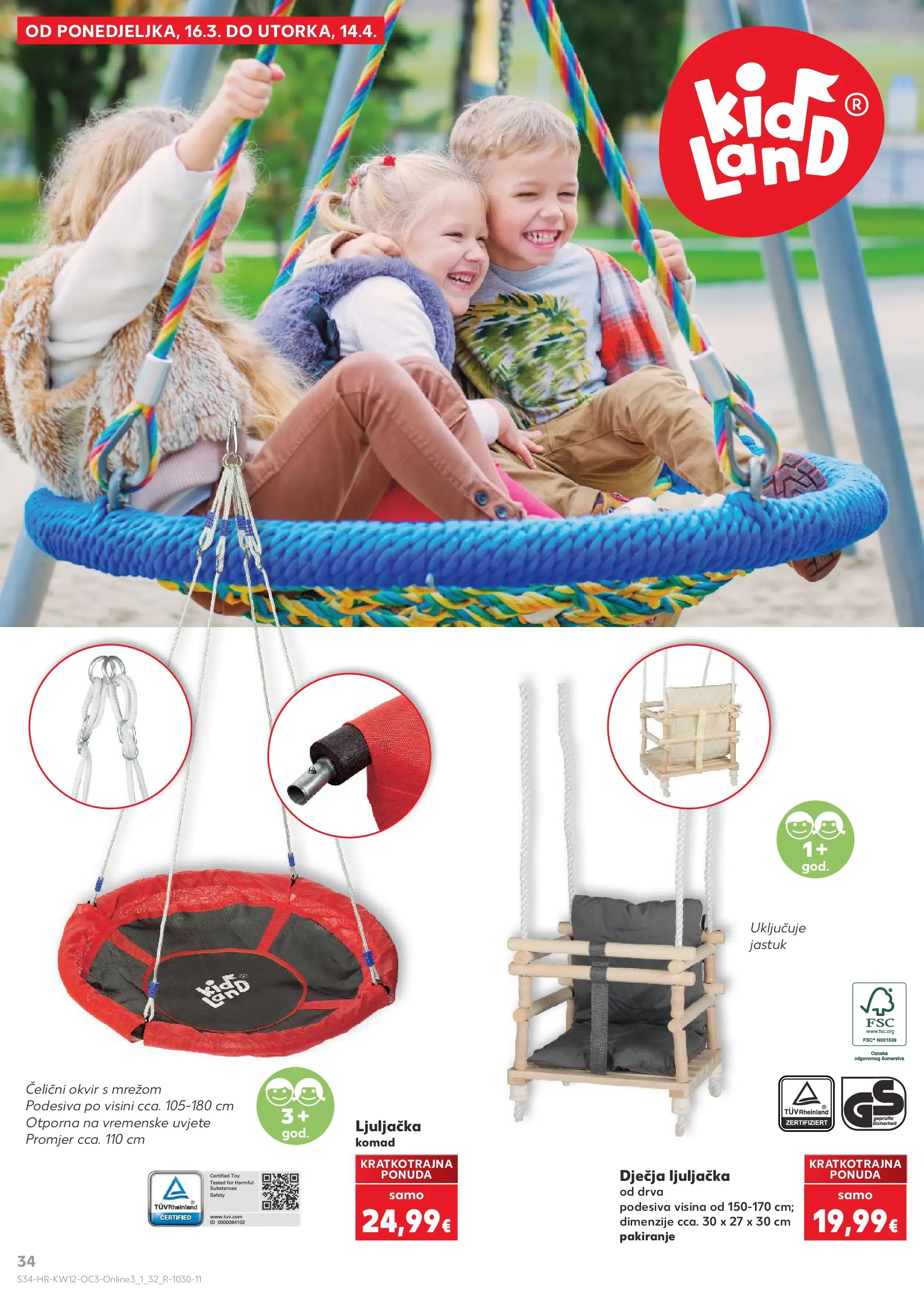 Kaufland - Kaufland katalog do 14.04.2026 novi od 15.03.2026 na listanje > letak digitalni | Stranica: 34 | Proizvodi: Jastuk, Ljuljačka