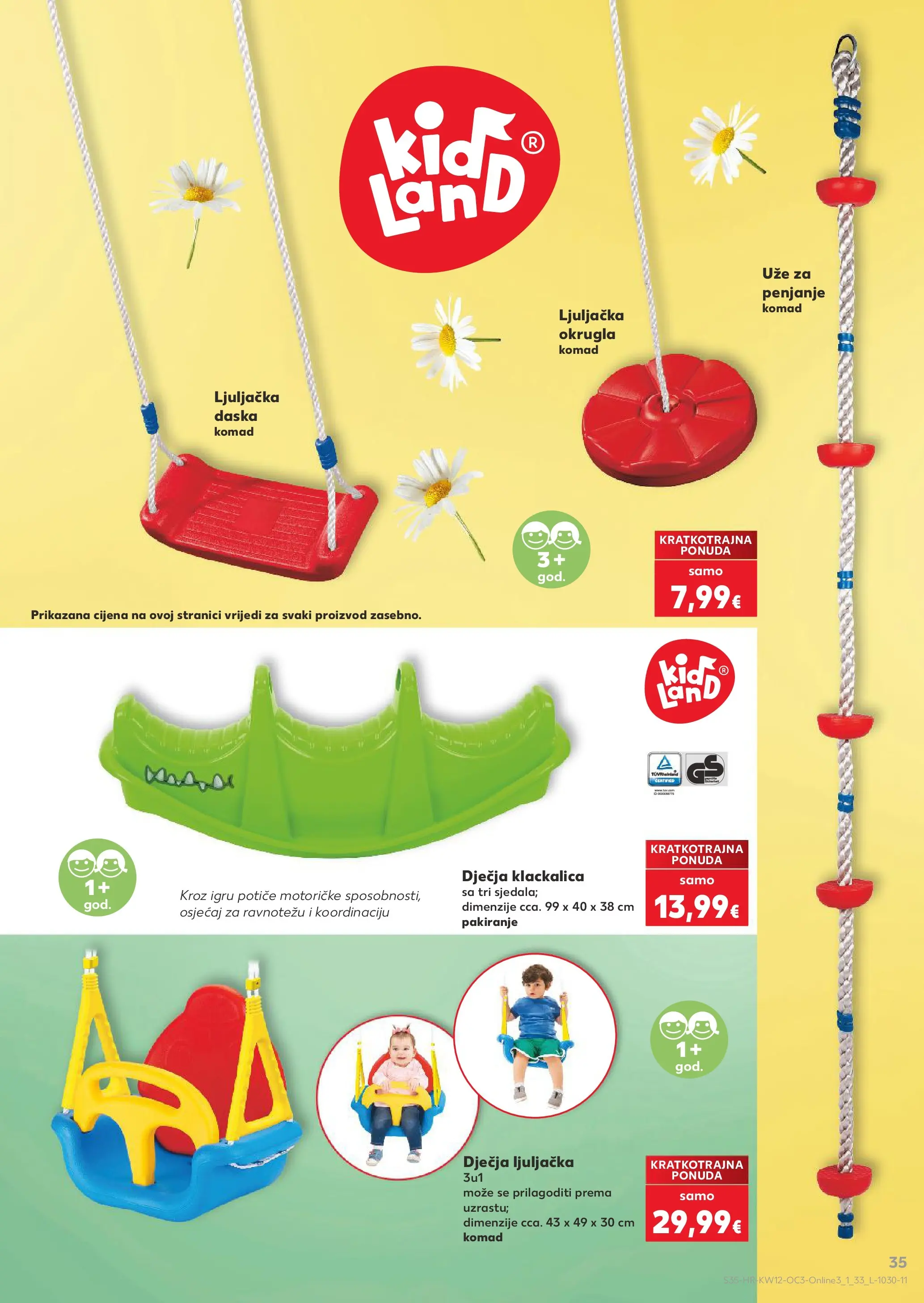 Kaufland - Kaufland katalog do 14.04.2026 novi od 15.03.2026 na listanje > letak digitalni | Stranica: 35 | Proizvodi: Ljuljačka