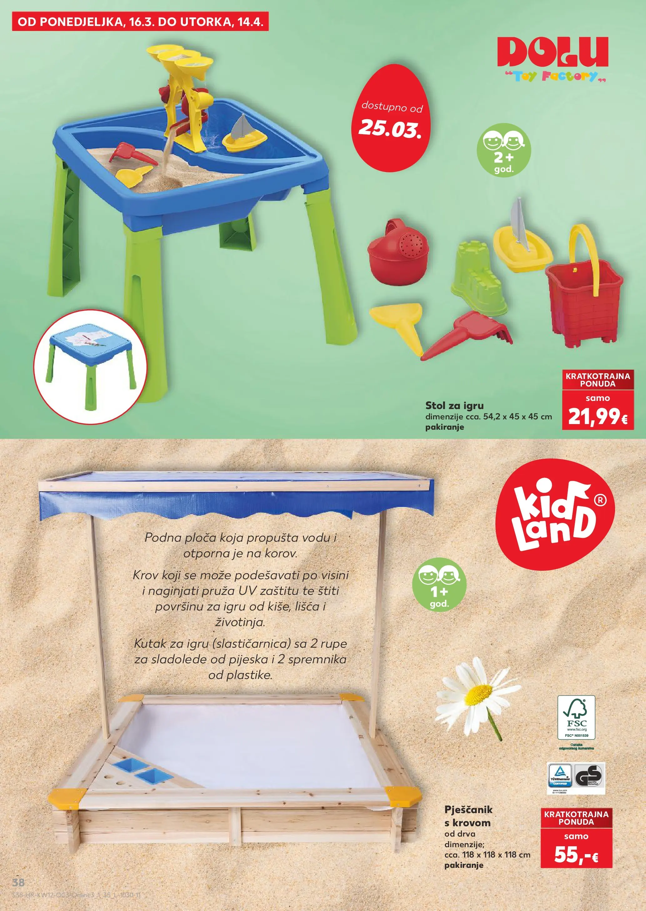 Kaufland - Kaufland katalog do 14.04.2026 novi od 15.03.2026 na listanje > letak digitalni | Stranica: 38 | Proizvodi: Stol