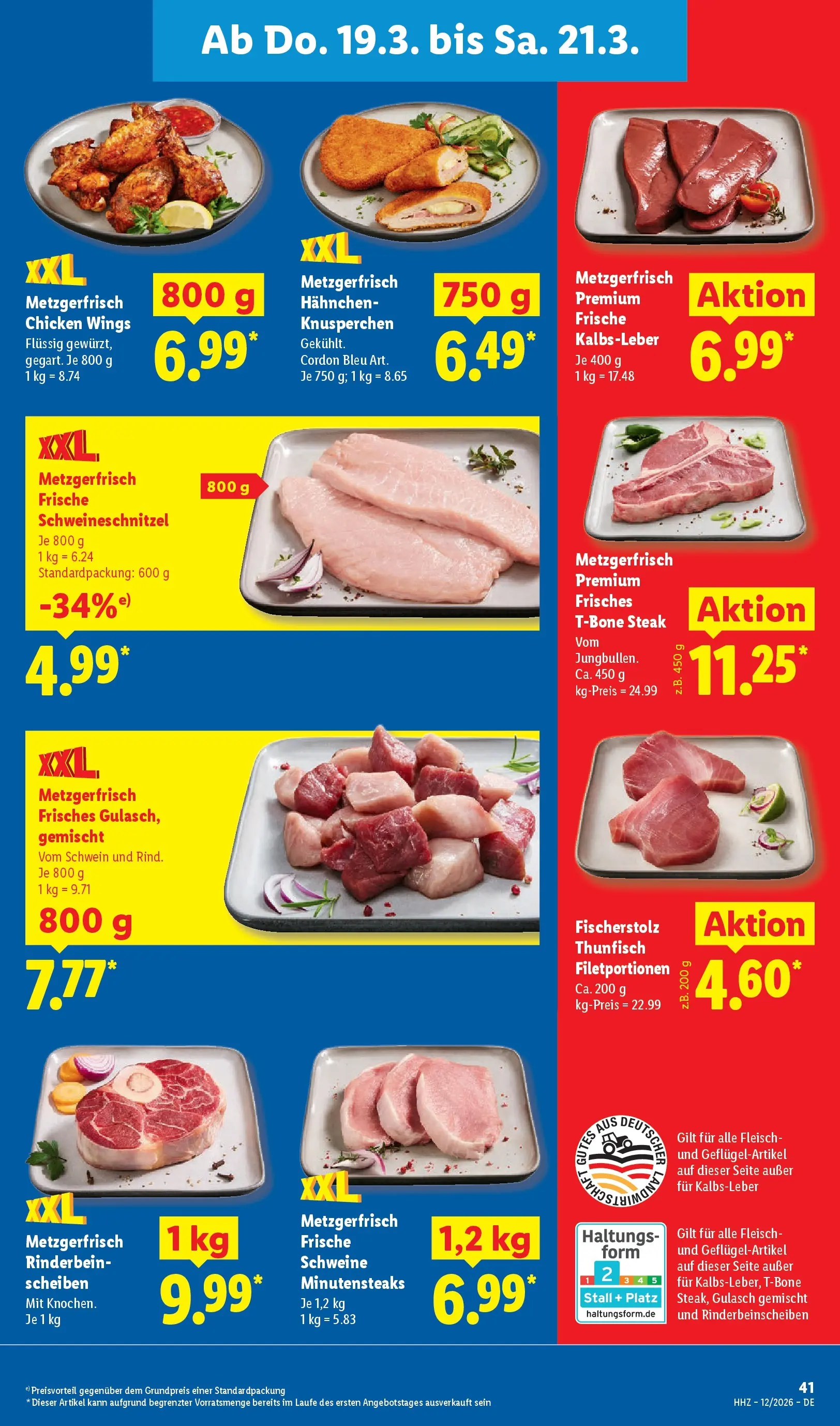 Lidl Prospekt Hof-innenstadt (ab 16.03.2026) zum Blättern » Angebote | Seite: 63 | Produkte: Thunfisch, Kalbsleber, Saft, Fleisch