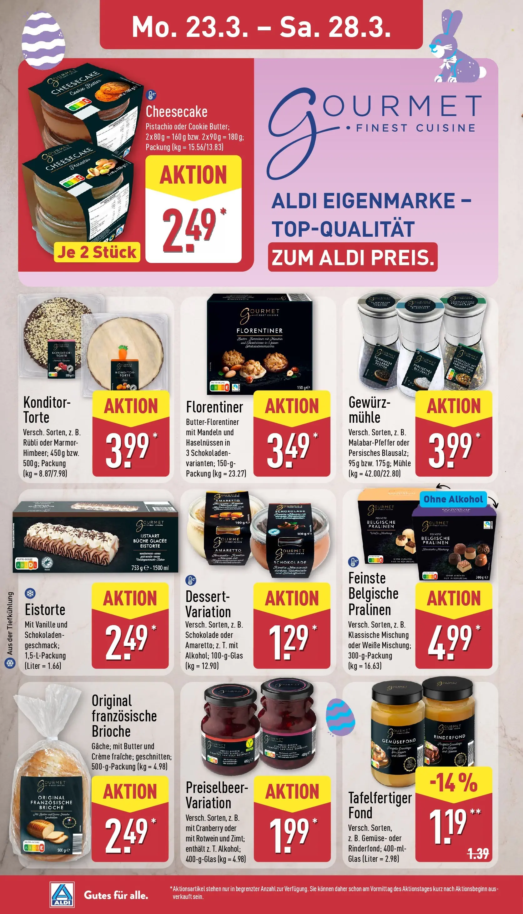 Aldi Wochenangebote (ab 23.03.2026) » Angebote Online | Seite: 2 | Produkte: Mühle, Schokolade, Rotwein, Mandeln