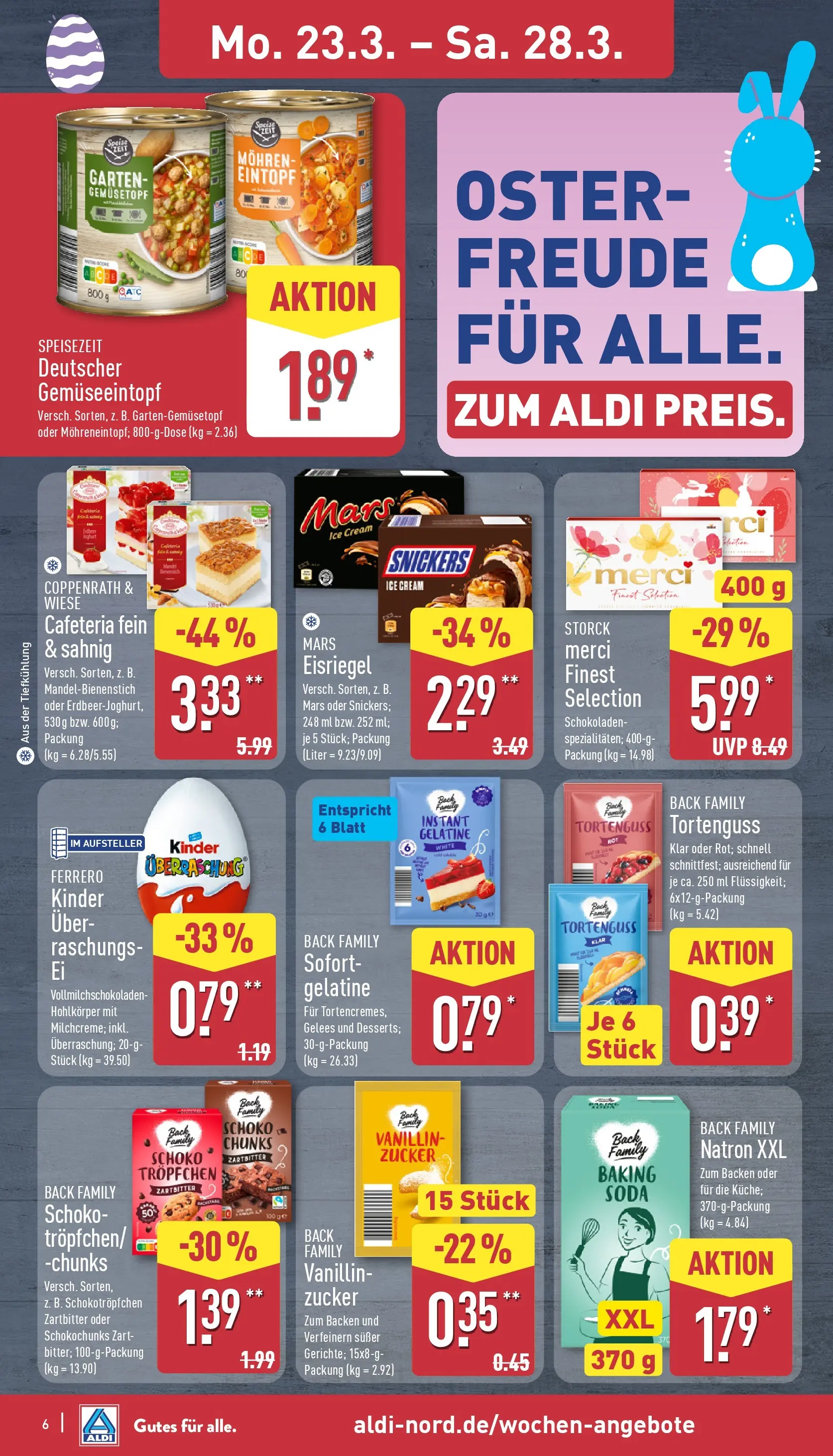 Aldi Wochenangebote (ab 23.03.2026) » Angebote Online | Seite: 10 | Produkte: Merci, Snickers, Mars, Zucker