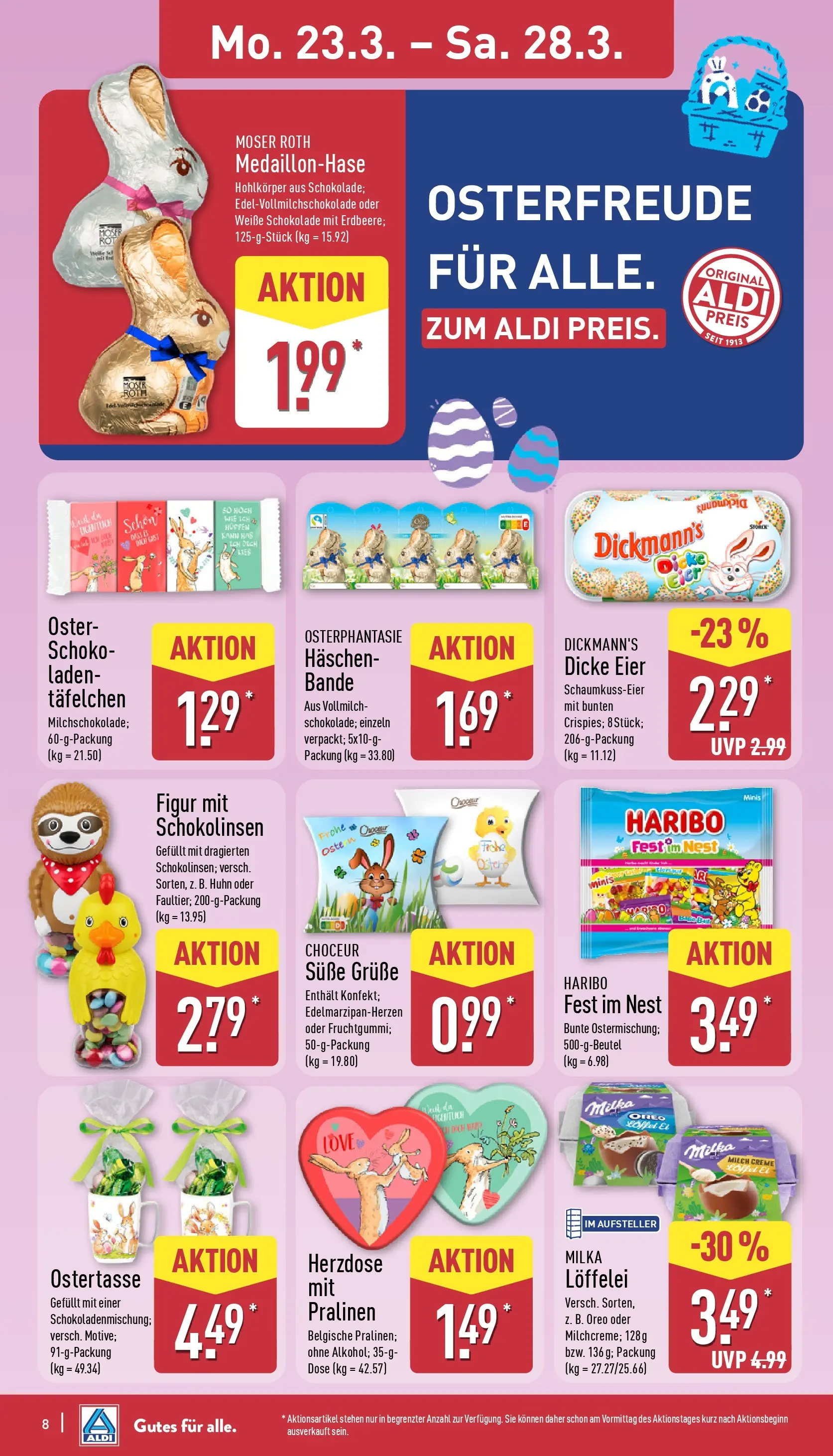 Aldi Wochenangebote (ab 23.03.2026) » Angebote Online | Seite: 12 | Produkte: Milch, Eier, Milka, Hose