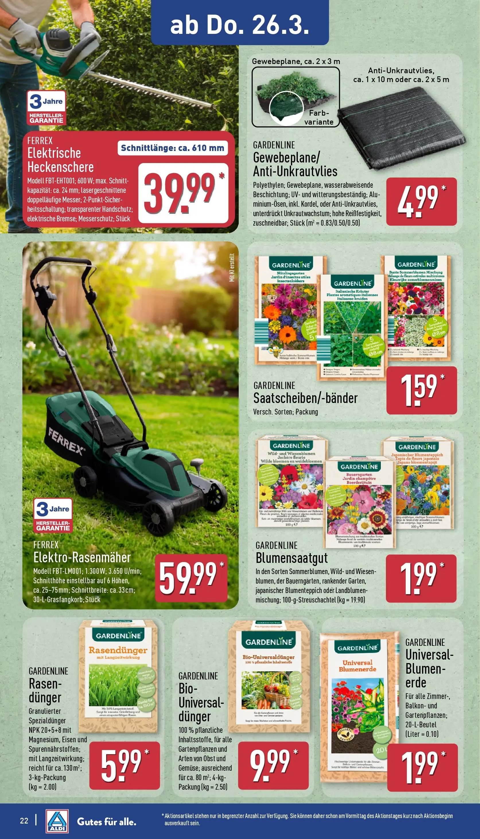 Aldi Wochenangebote (ab 23.03.2026) » Angebote Online | Seite: 26 | Produkte: Blumen, Blumenerde, Obst