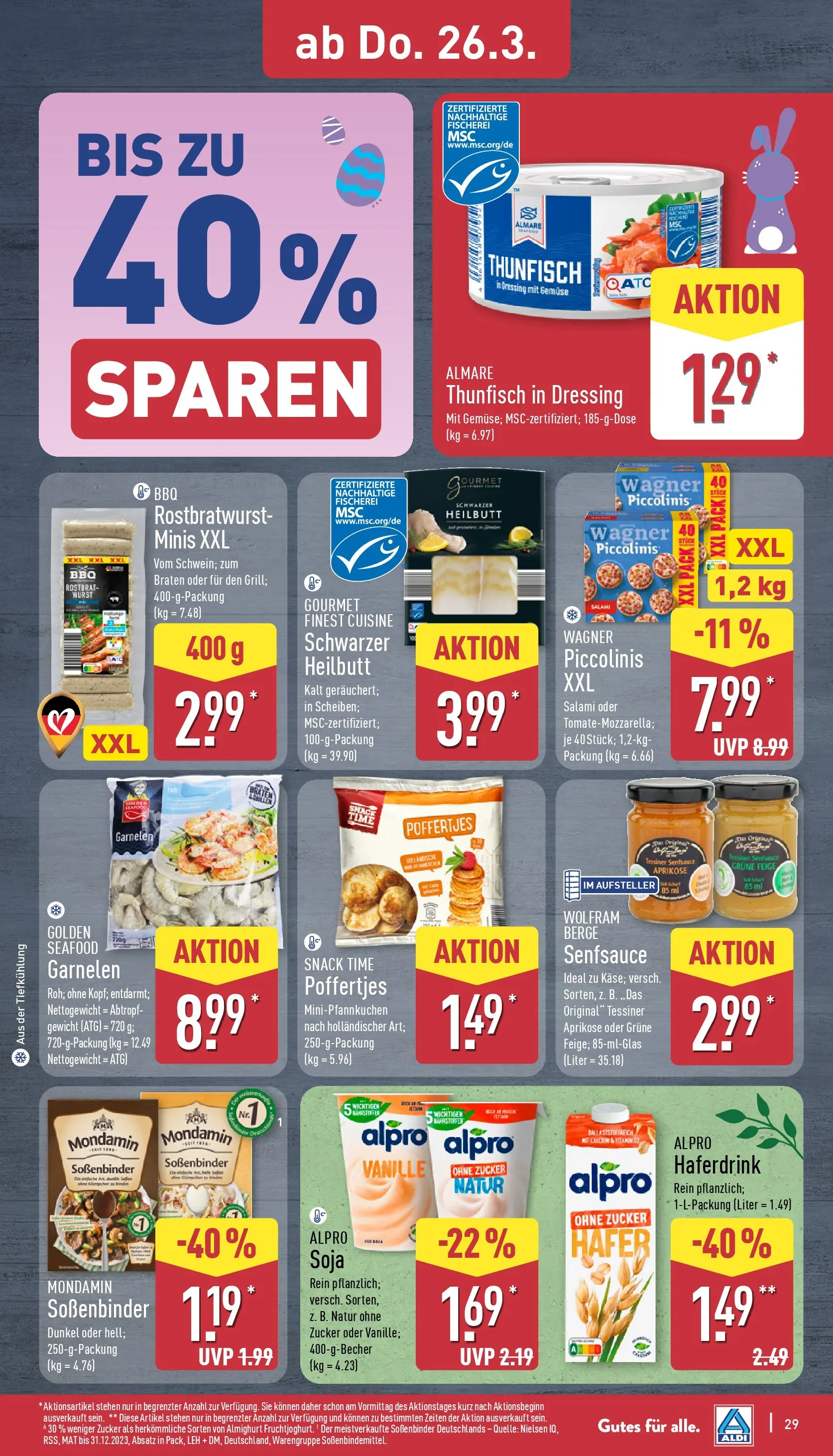 Aldi Wochenangebote (ab 23.03.2026) » Angebote Online | Seite: 33 | Produkte: Garnelen, Haferdrink, Wurst, Salami