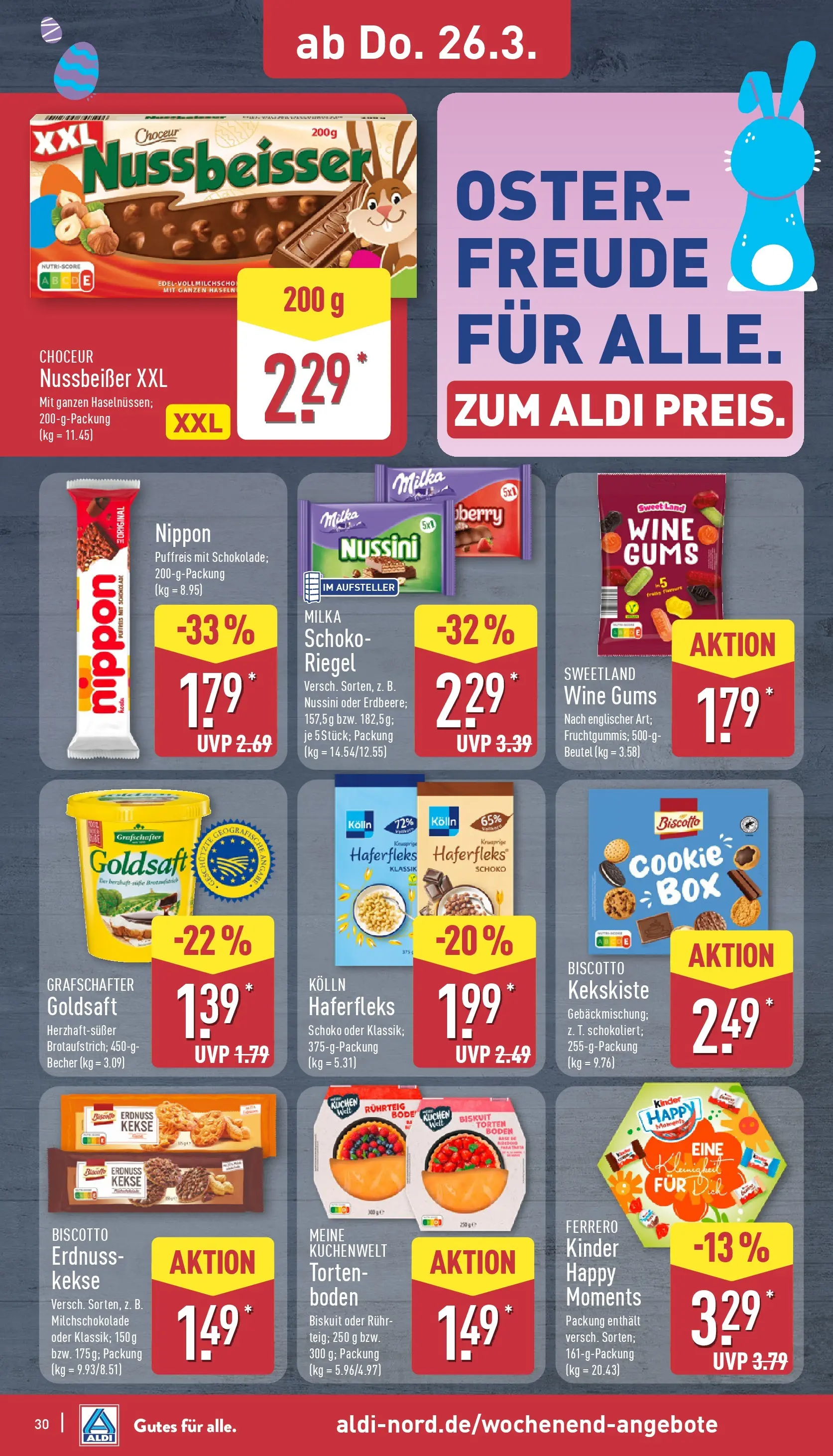 Aldi Wochenangebote (ab 23.03.2026) » Angebote Online | Seite: 34 | Produkte: Kolln, Milka, Kuchen, Kekse