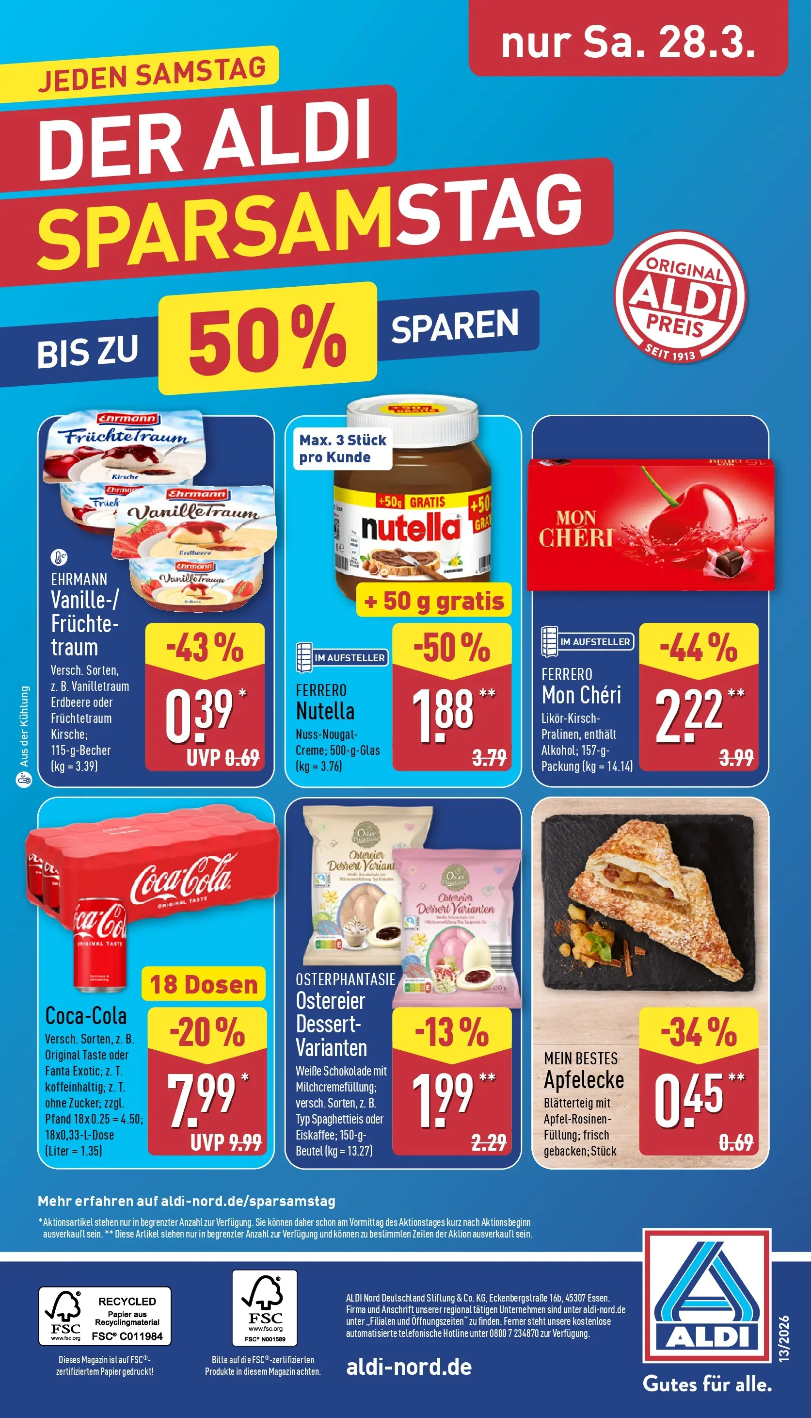 Aldi Wochenangebote (ab 23.03.2026) » Angebote Online | Seite: 36 | Produkte: Fanta, Schokolade, Grat, Mon cheri