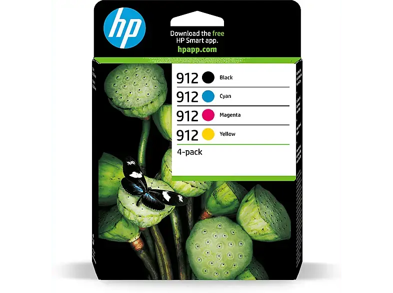 HP 912, schwarz/farbig; Tinte auf Pigmentbasis
