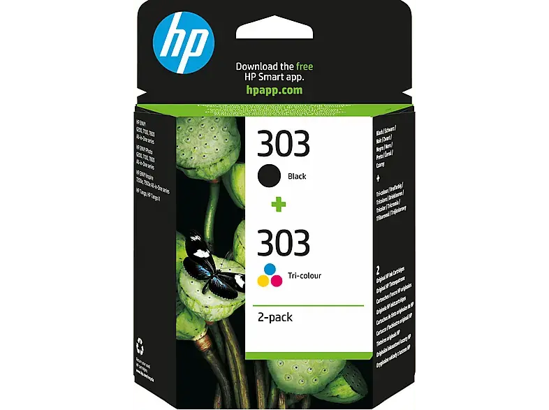 HP 303 Multipack, schwarz/farbig (3YM92AE); Tintenpatrone