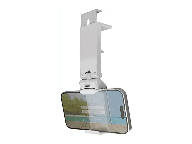 SBS 15323 Verstellbarer und kompakter Handyhalter f&uuml;r unterwegs, Wei&szlig;