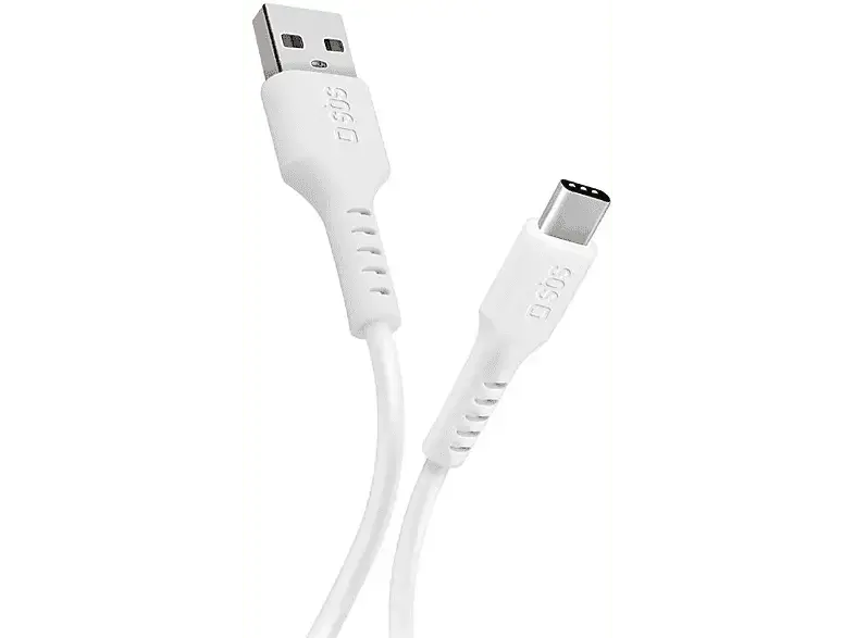 SBS 57654 USB-Type-C 2.0 Lade-/Datenkabel, 1m, Wei&szlig;; USB-Kabel